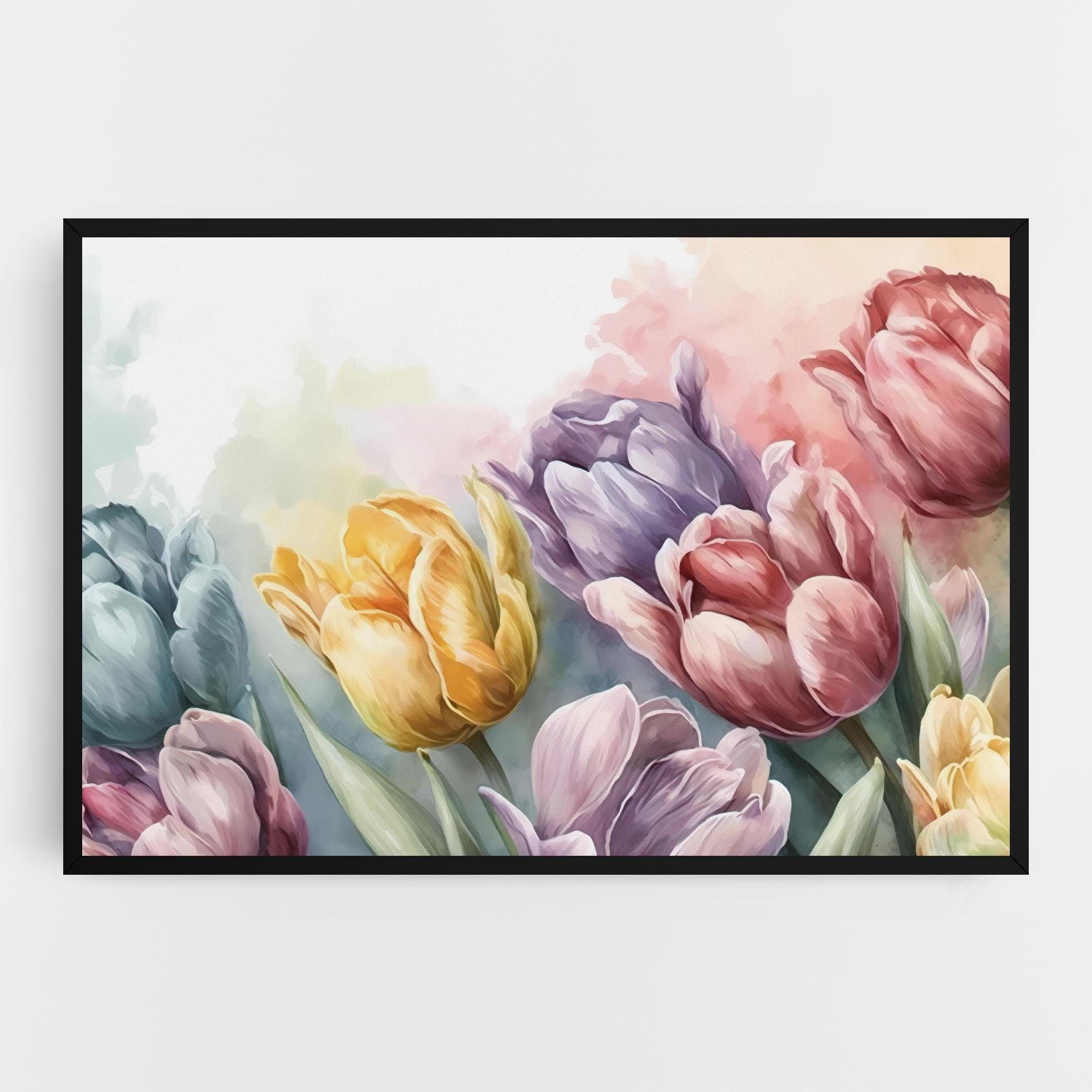 Vászonkép Pastel Tulips mockup 0