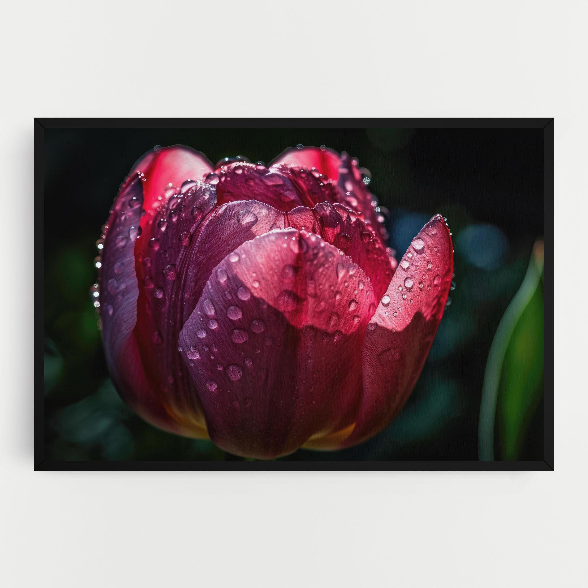 Vászonkép Pink Tulip After Rain mockup 0
