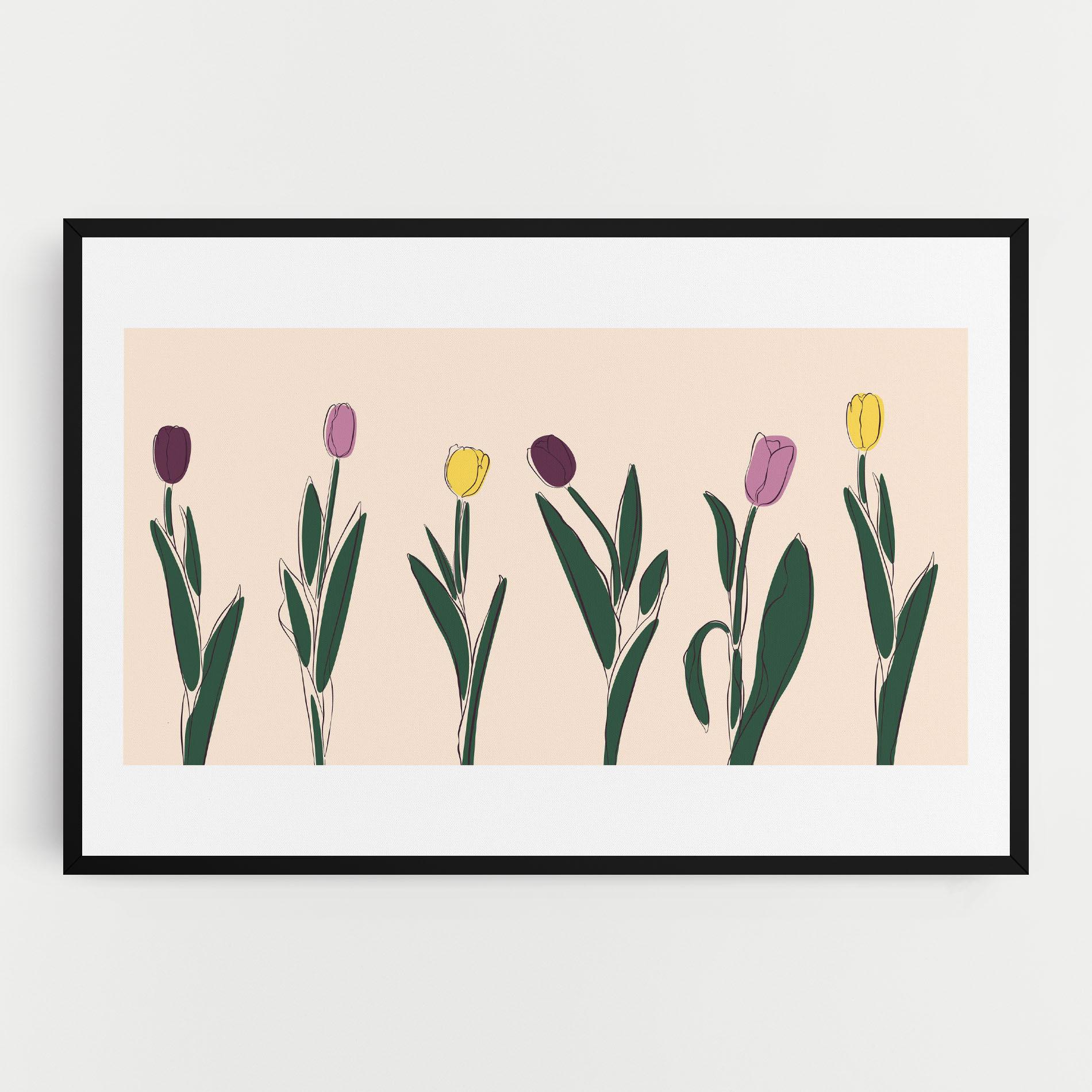 Vászonkép Tulips Set mockup 0