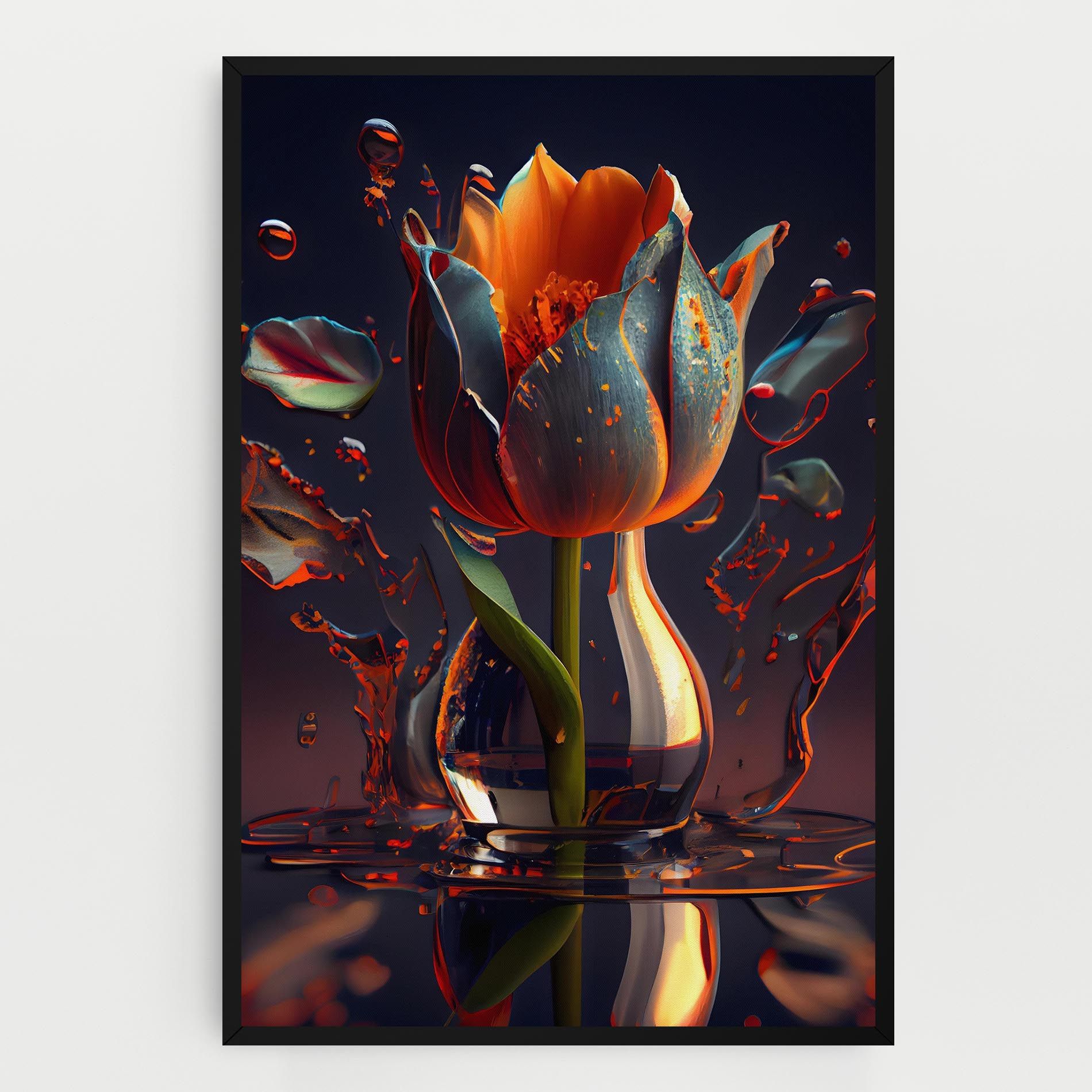 Black Tulip In Vase mockup 0