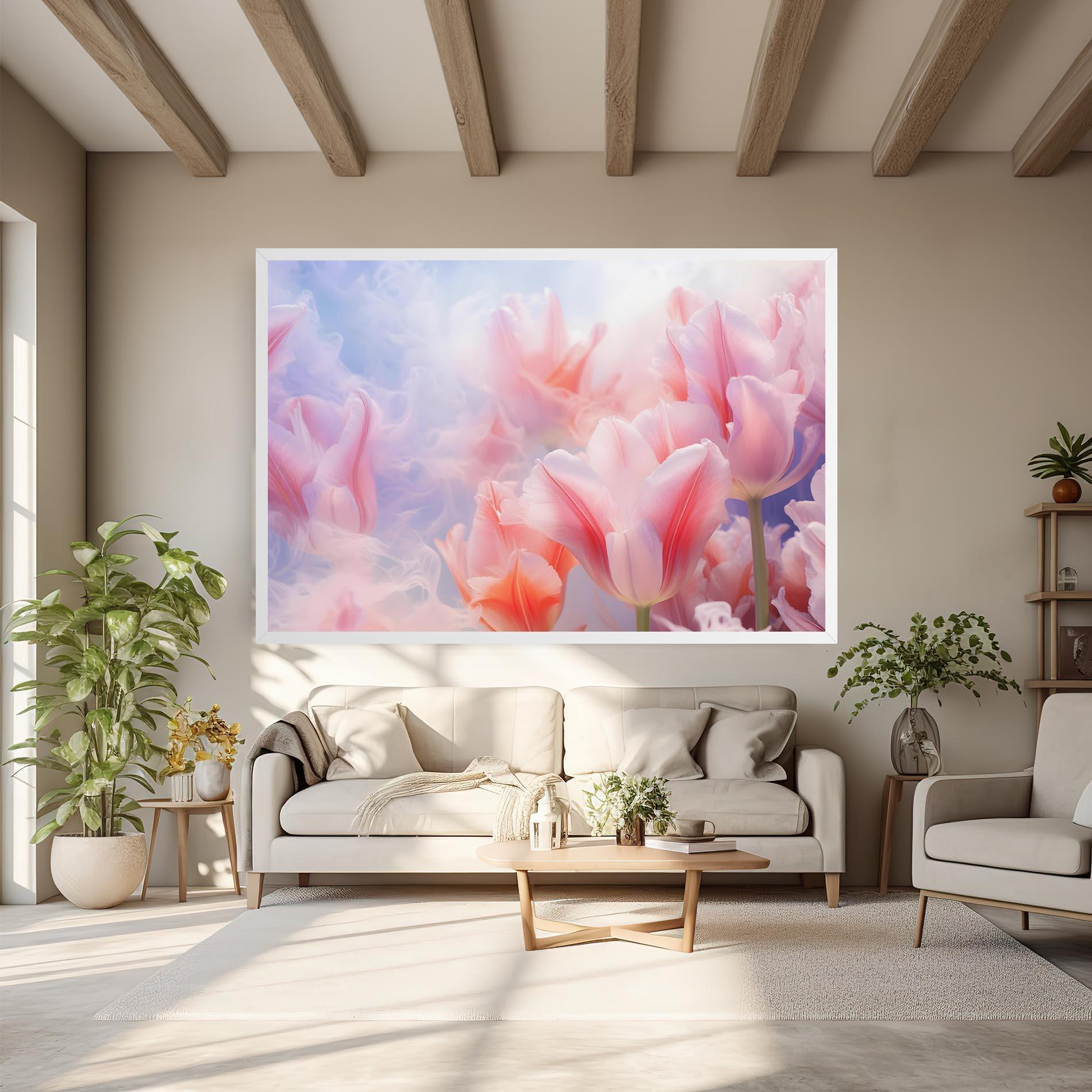 Vászonkép Dreamy Pink Tulips mockup 6