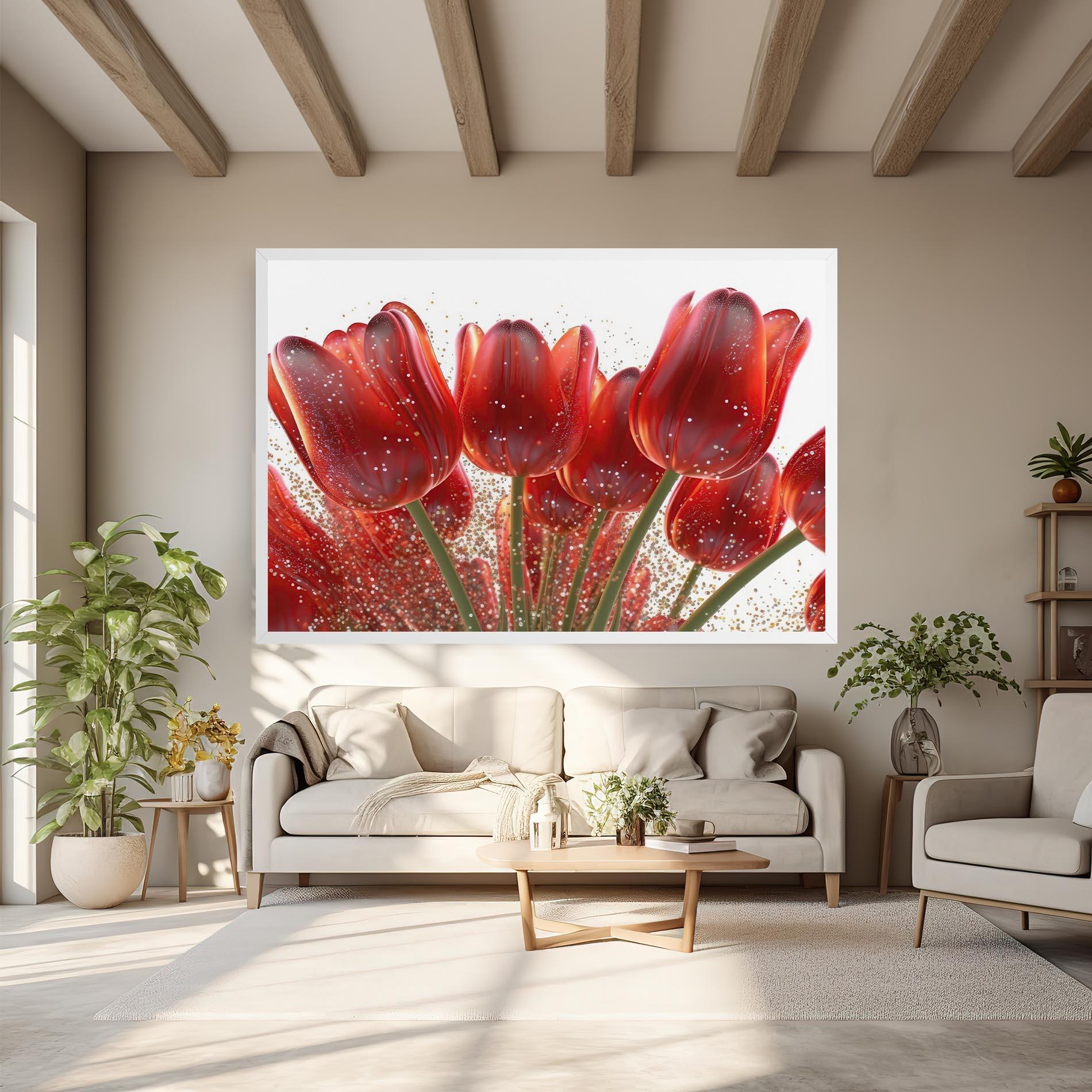Vászonkép Glitter Red Tulips mockup 6