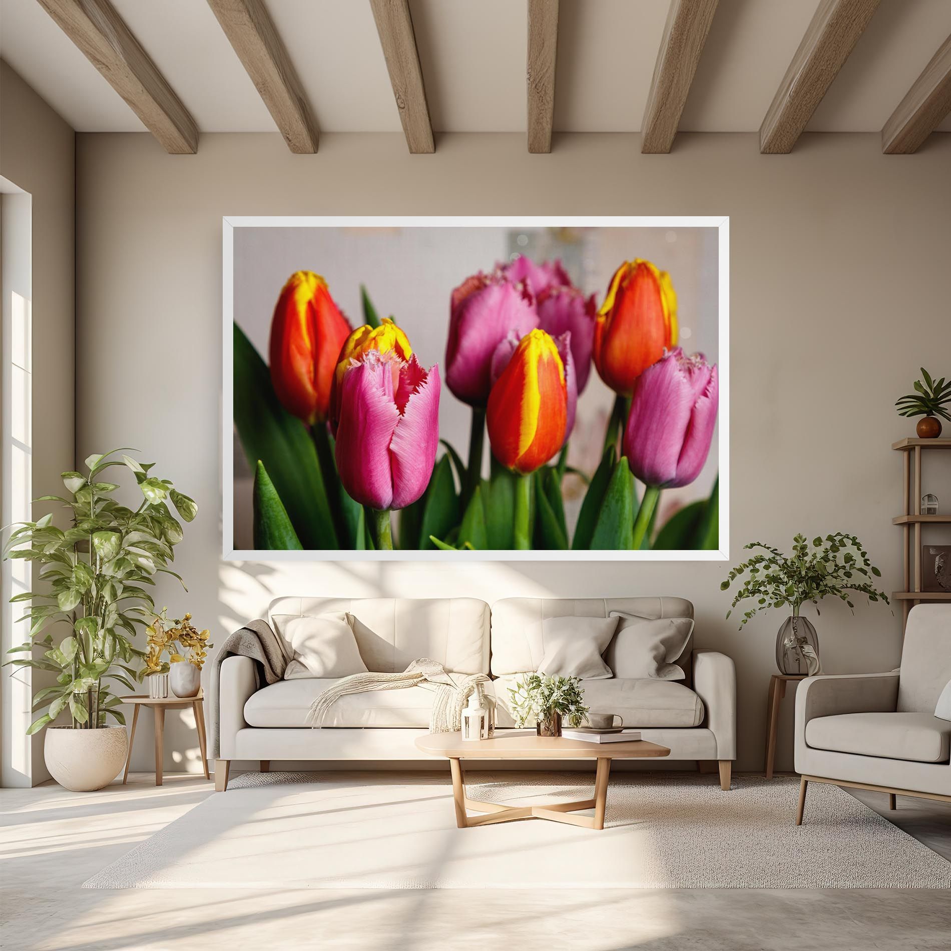 Pink Orange Tulips mockup 6