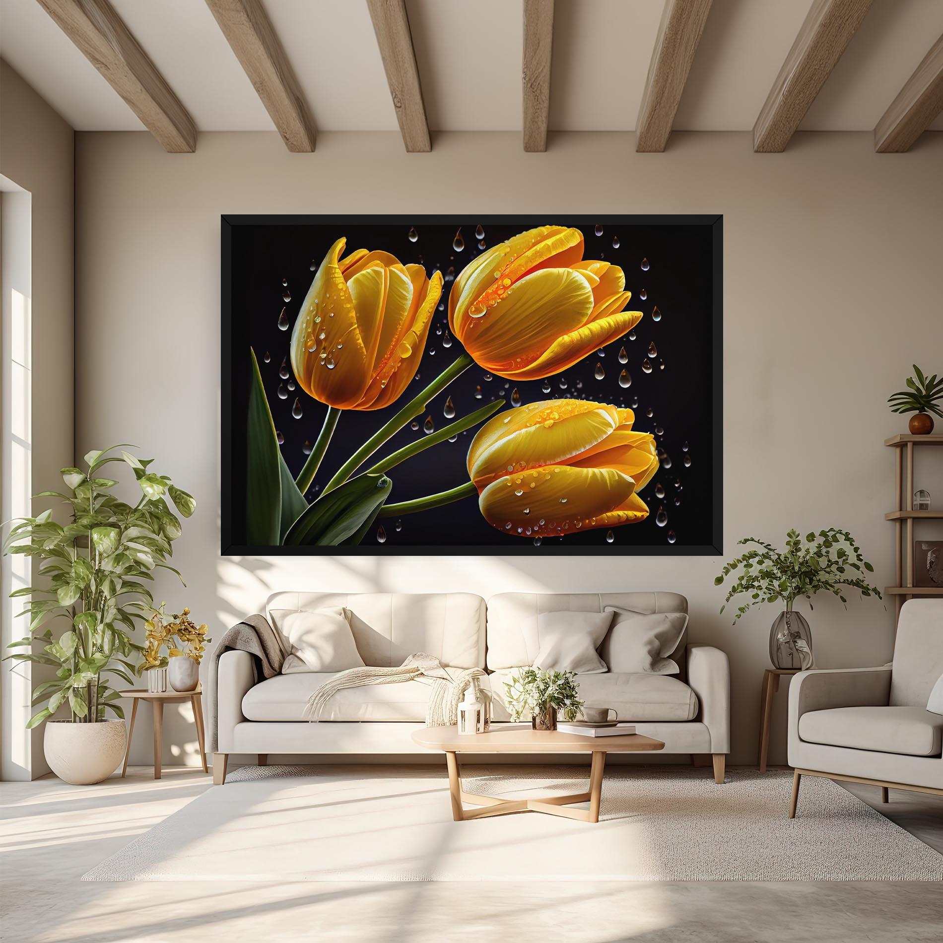 Vászonkép 3 Yellow Tulips mockup 6