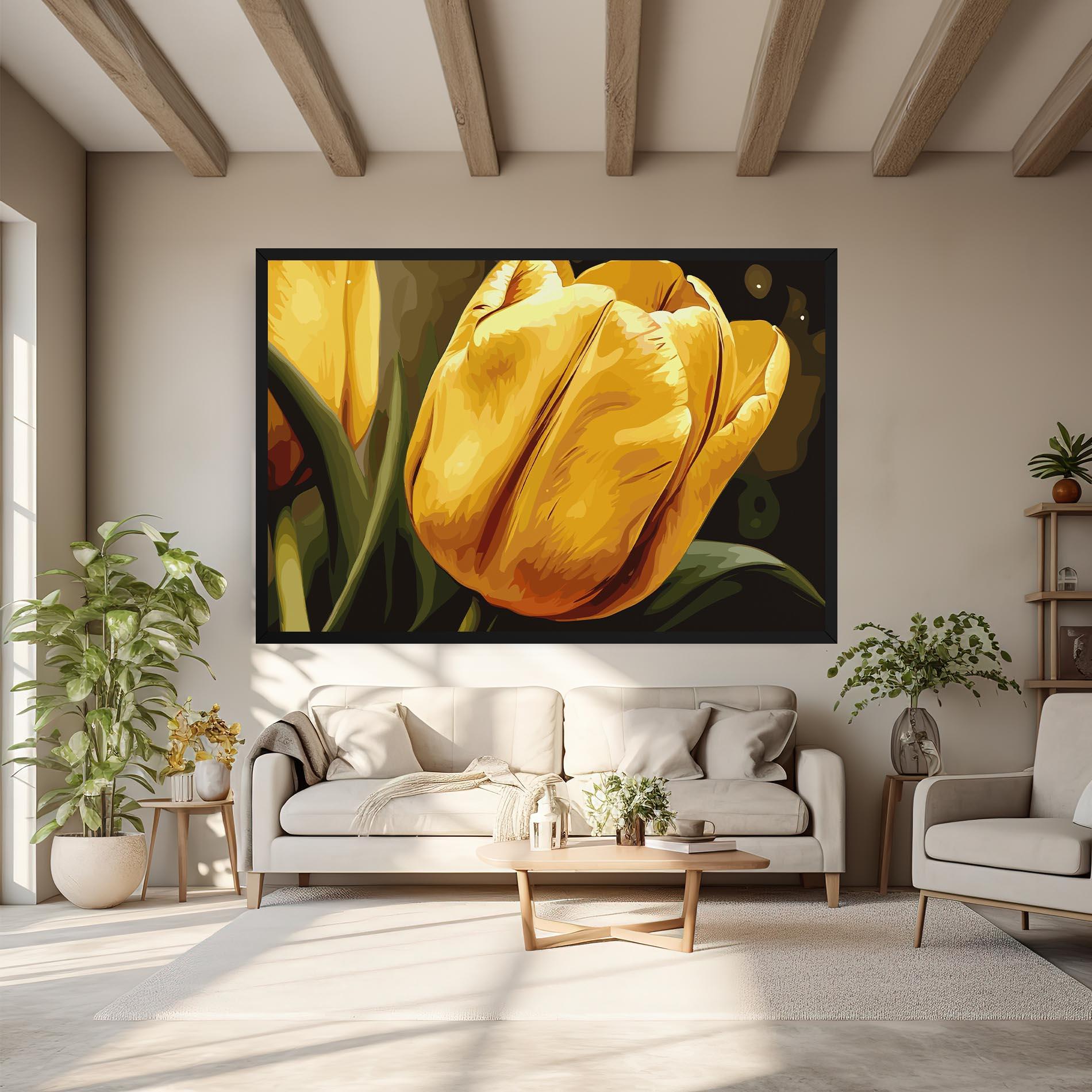 Vászonkép Big Yellow Tulip mockup 6