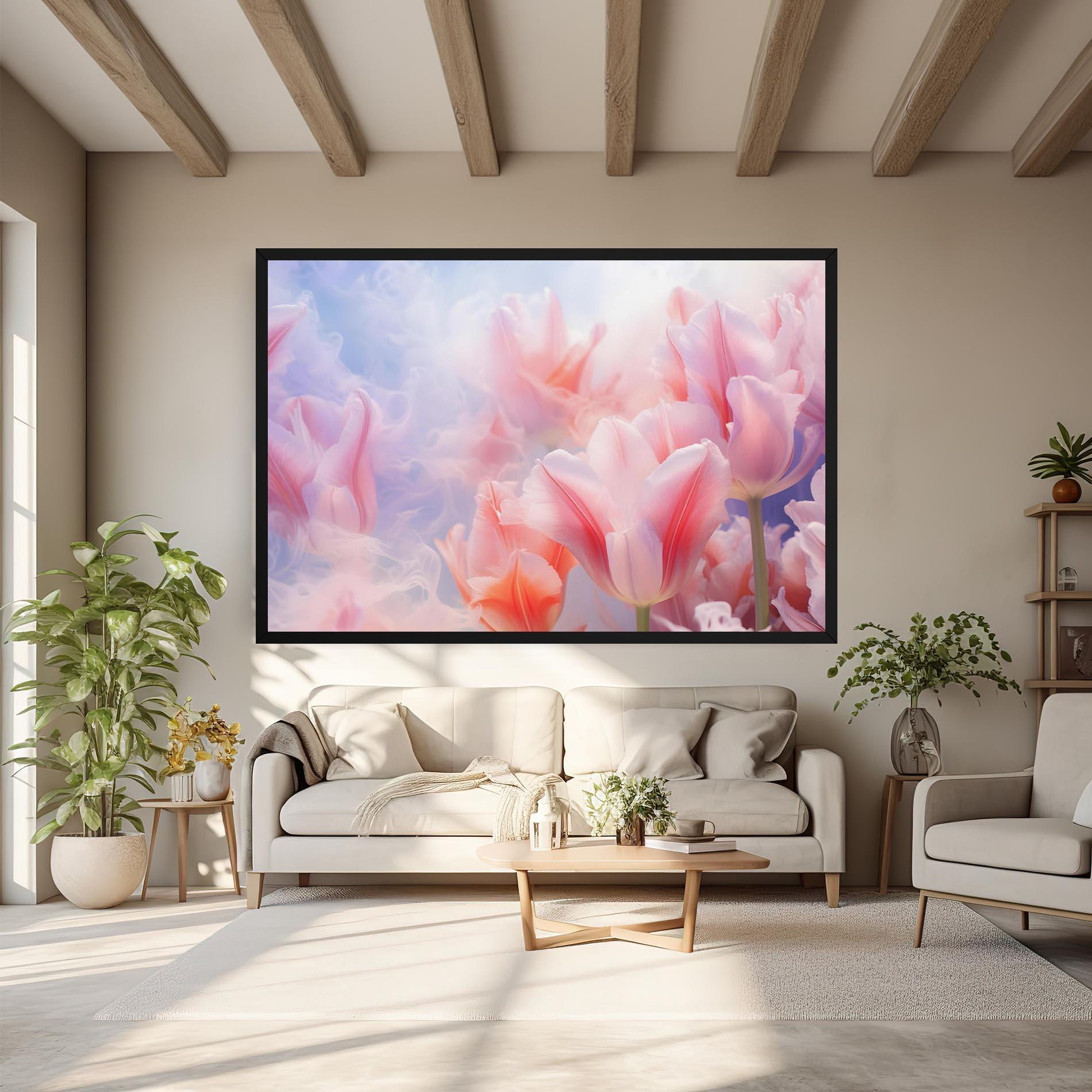 Vászonkép Dreamy Pink Tulips mockup 6