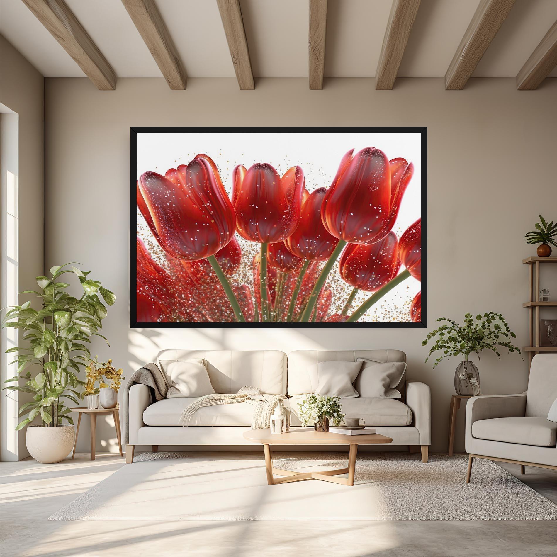 Vászonkép Glitter Red Tulips mockup 6
