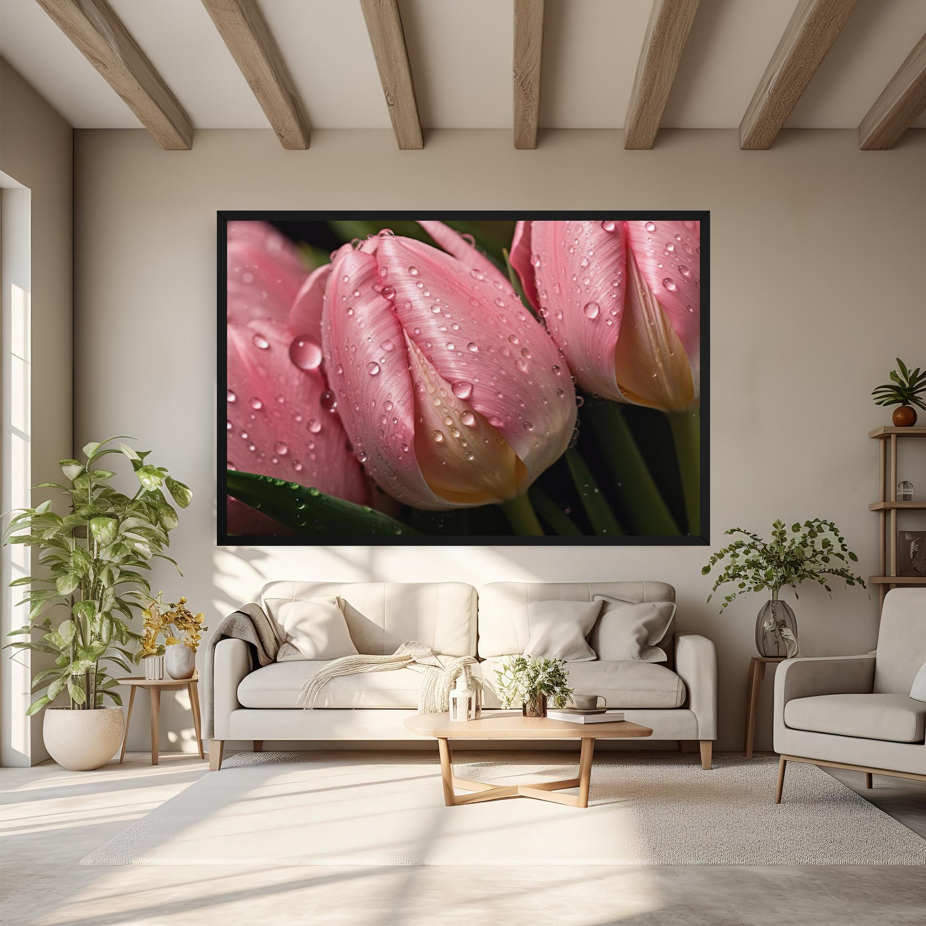 Pink Tulip With Drops mockup 6