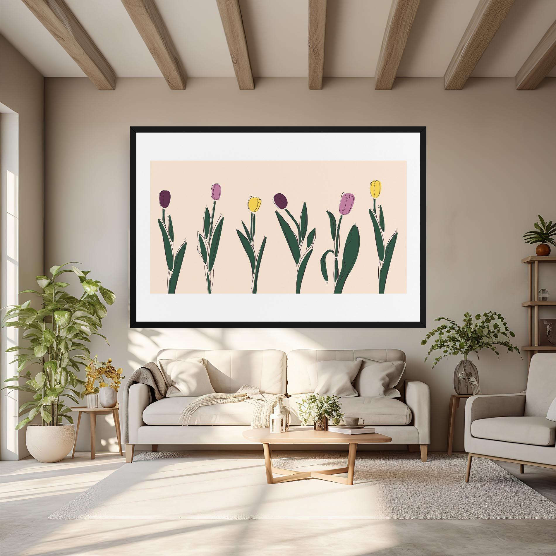 Vászonkép Tulips Set mockup 6