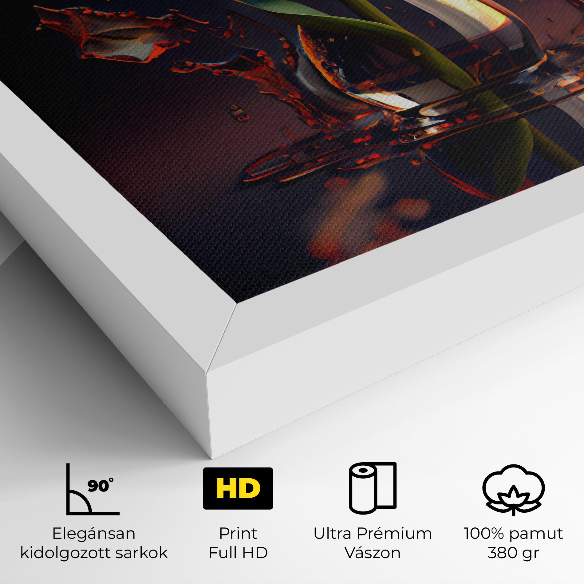 Vászonkép Black Tulip In Vase mockup 4