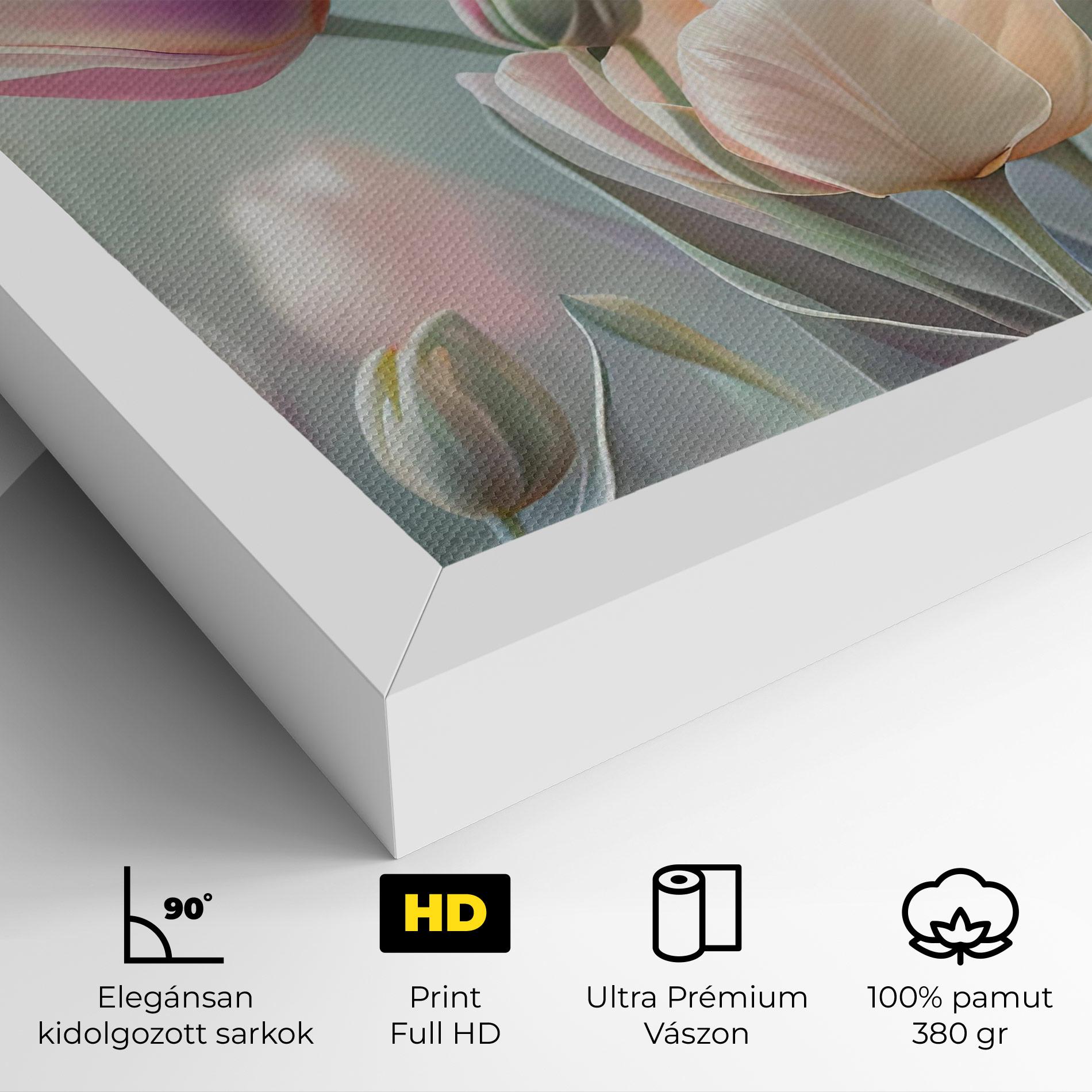 Vászonkép Dreamy White Tulips mockup 4