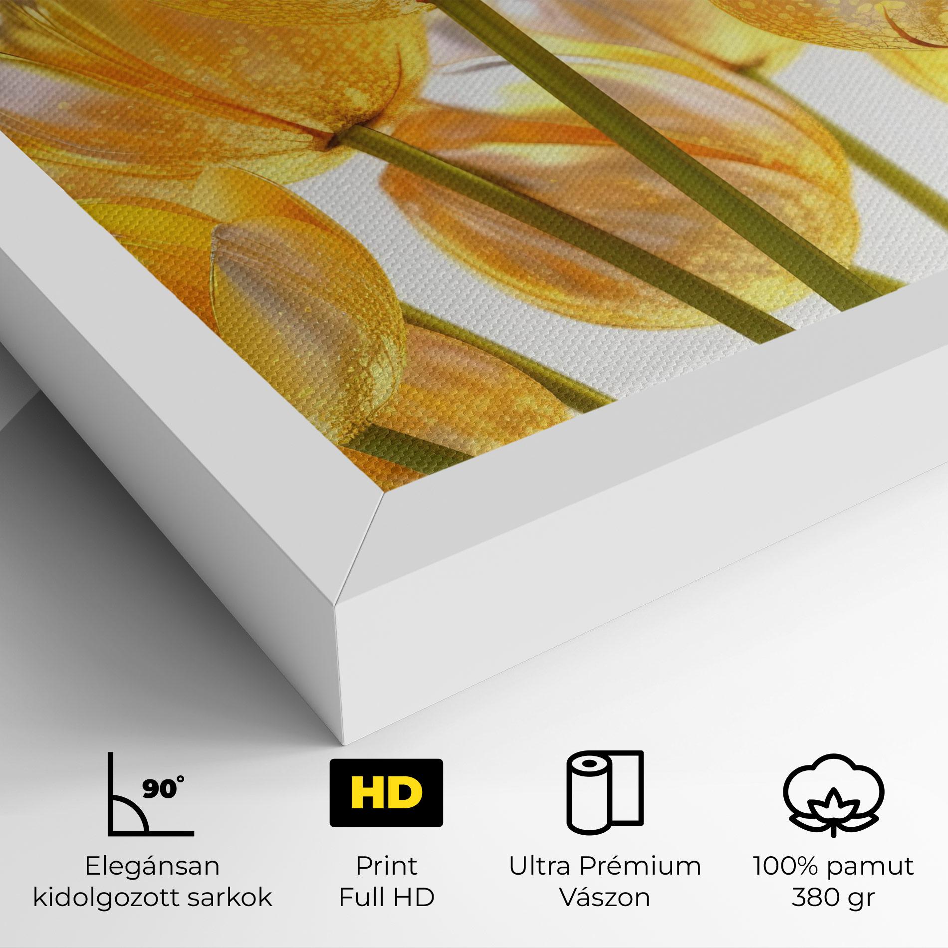 Vászonkép Gold White Tulips mockup 4