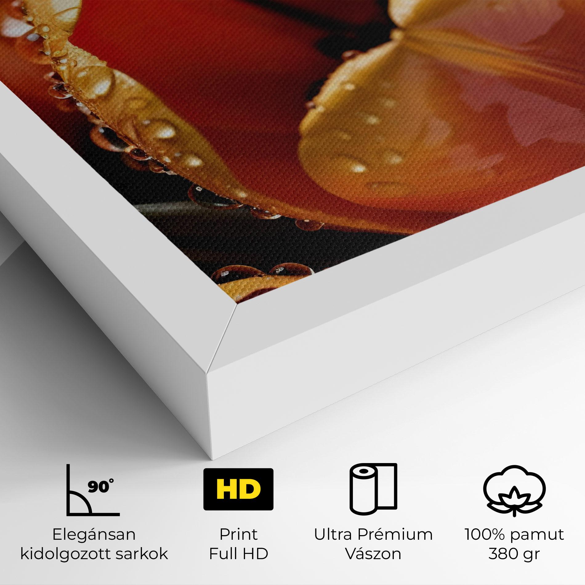 Vászonkép Orange Tulip Water Drops mockup 4