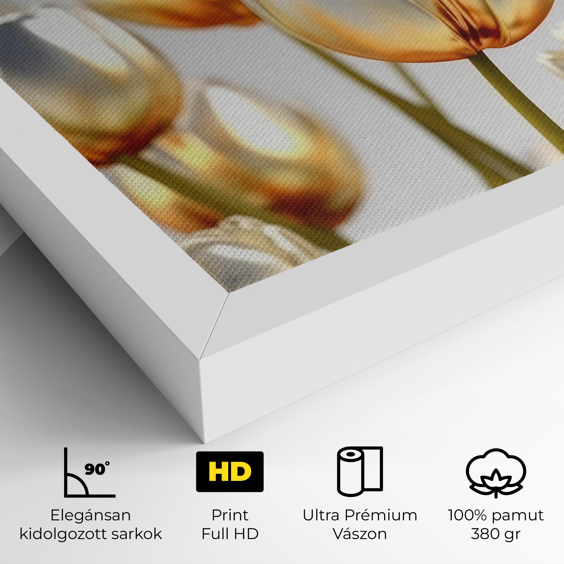 Vászonkép White Golden Tulips mockup 4