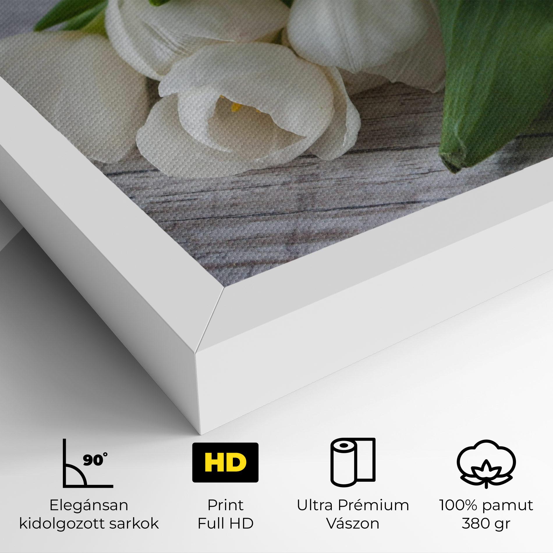 Vászonkép White Tulips Bouquet mockup 4