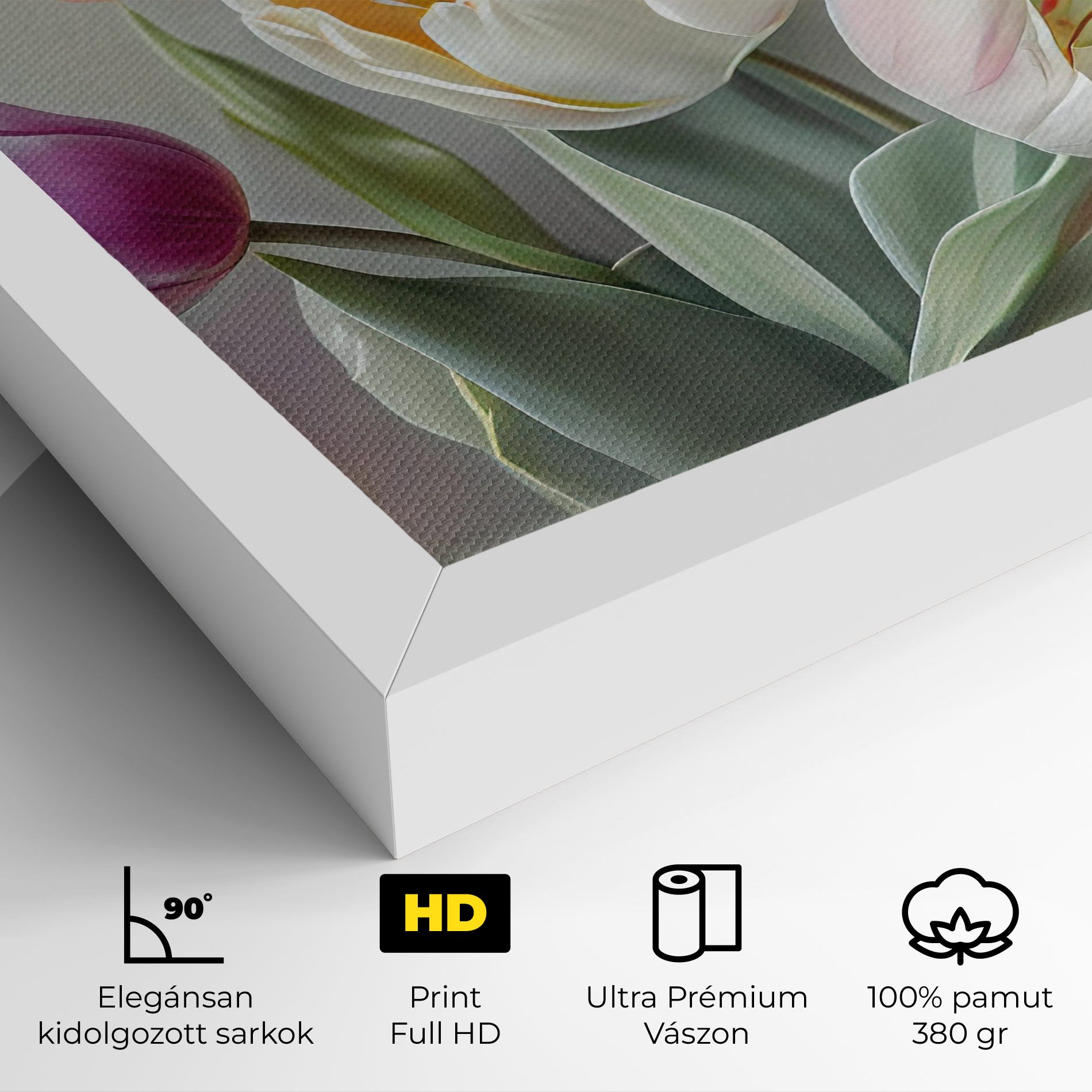 White Tulips Painting mockup 4