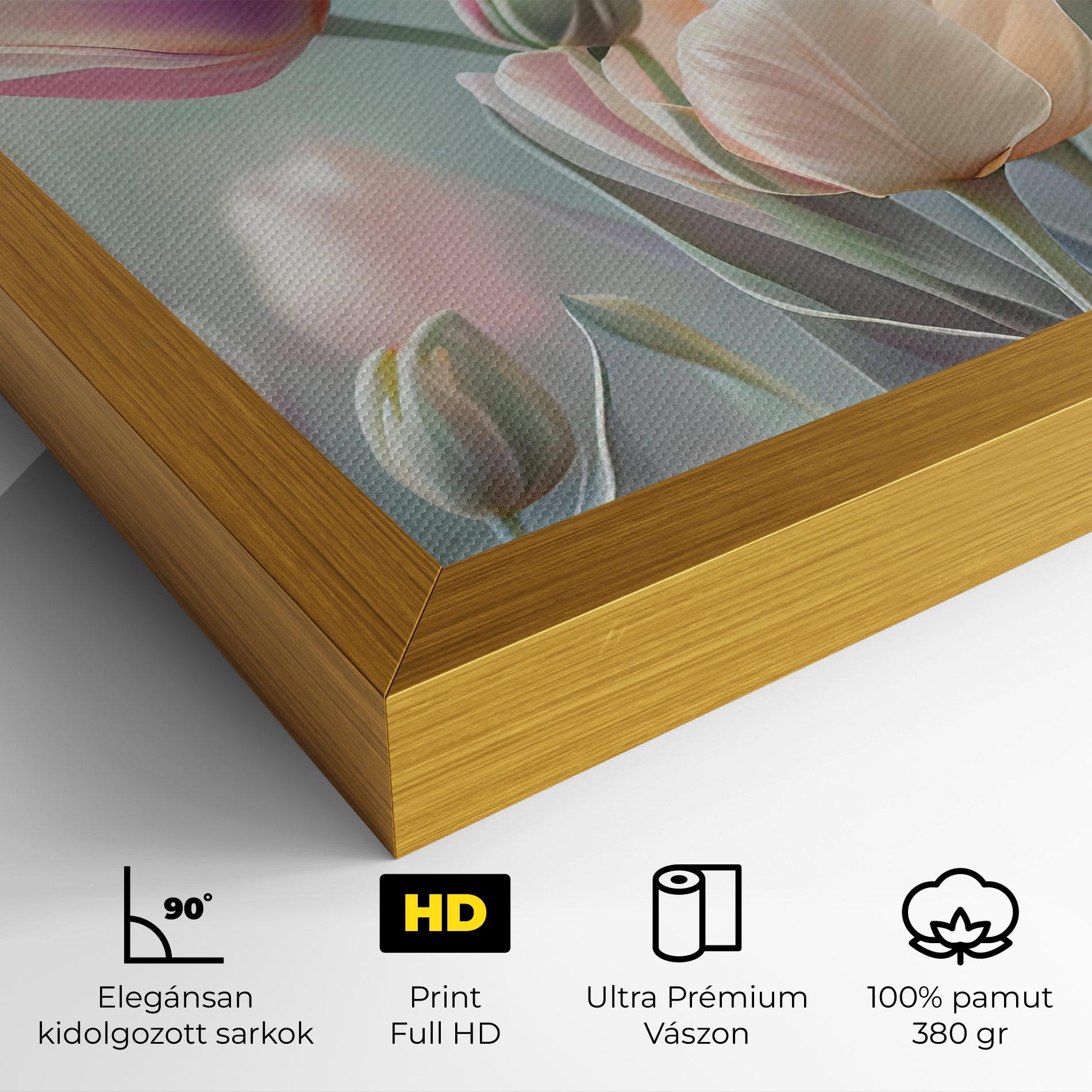 Vászonkép Dreamy White Tulips mockup 4