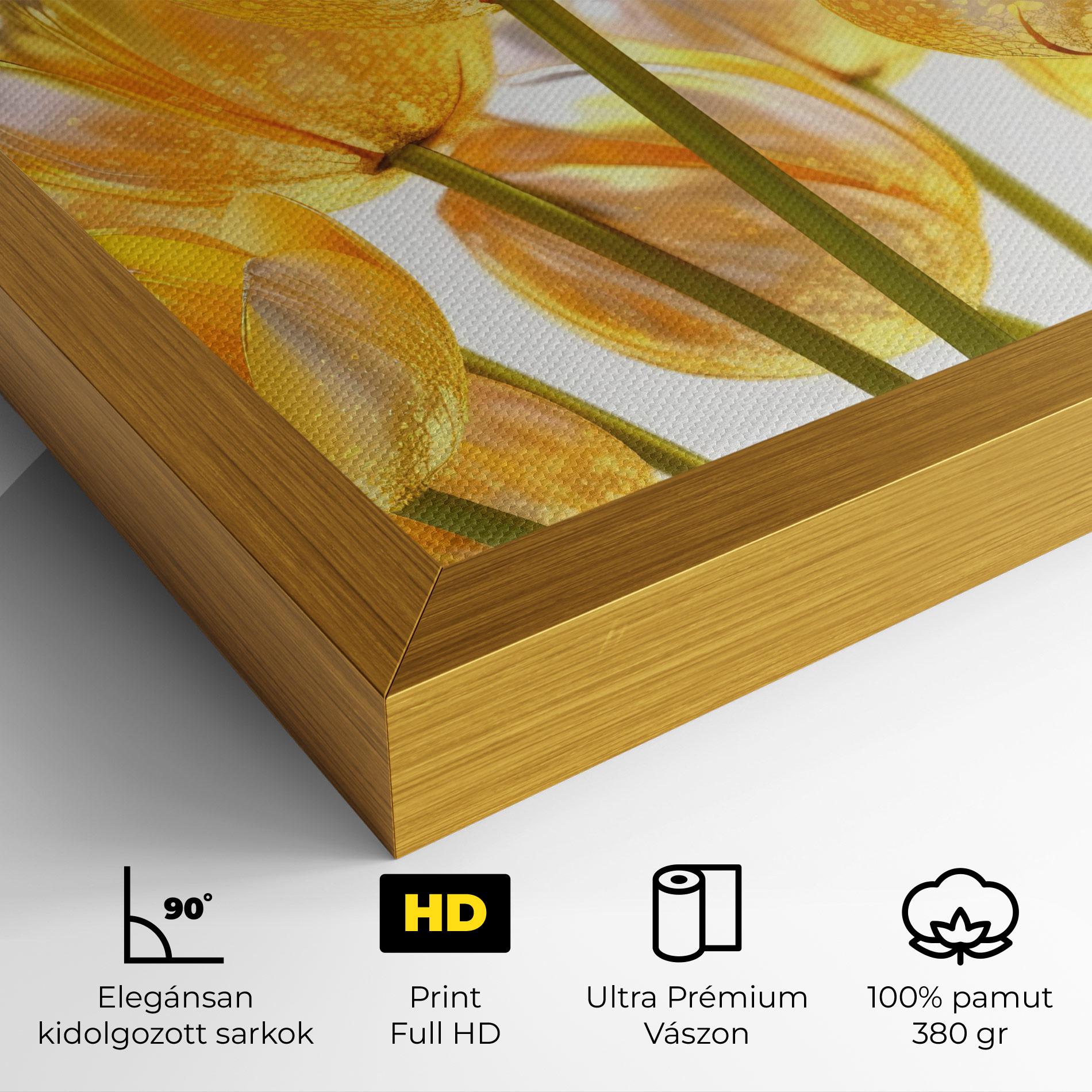 Vászonkép Gold White Tulips mockup 4