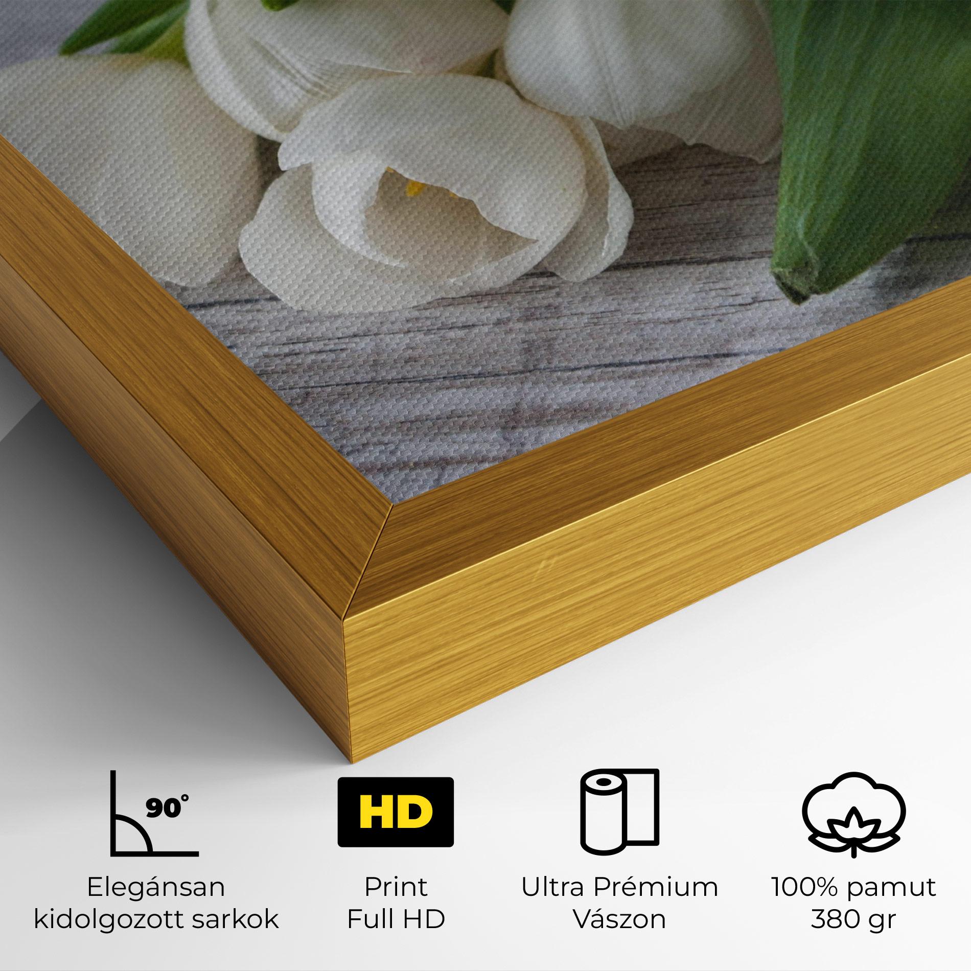 Vászonkép White Tulips Bouquet mockup 4