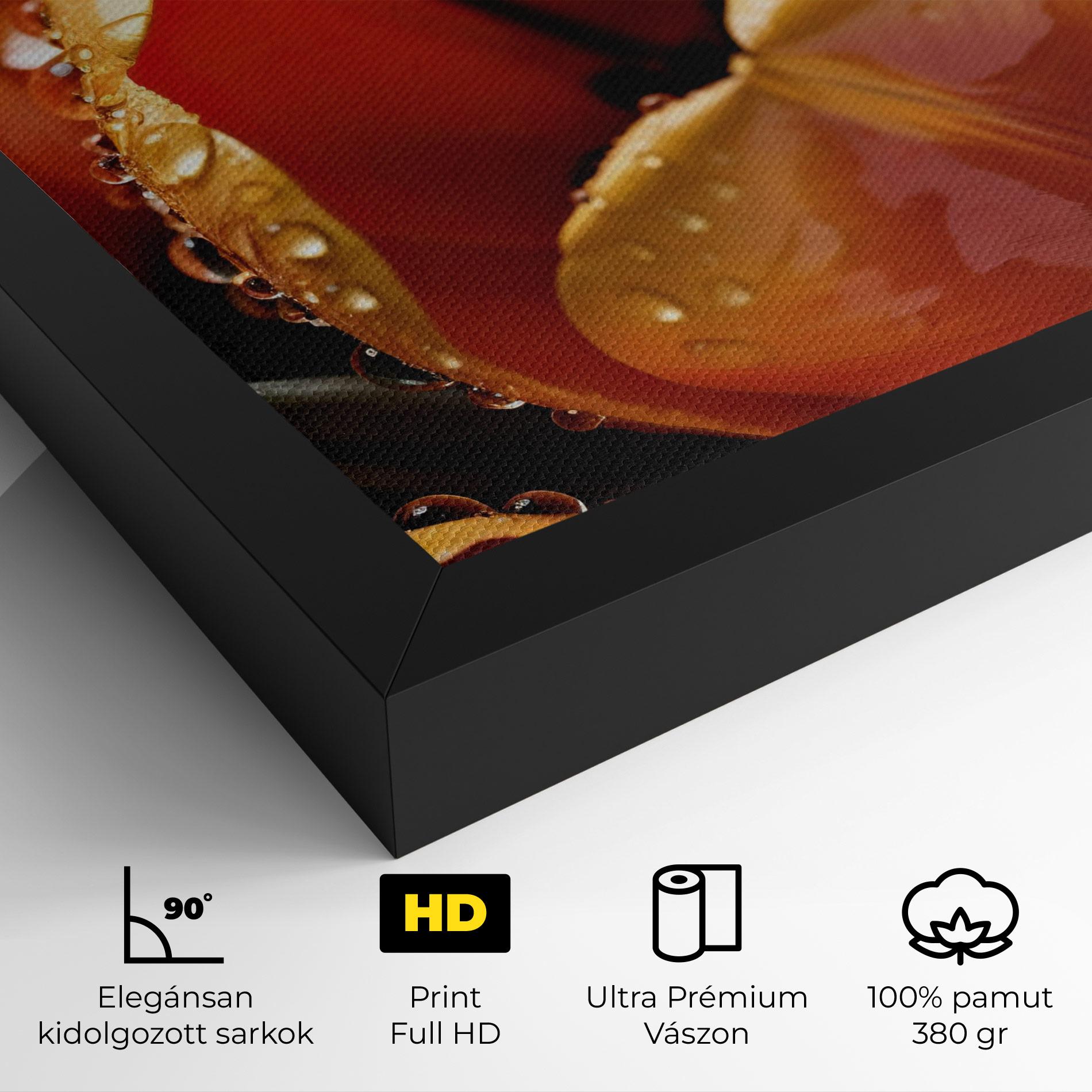 Vászonkép Orange Tulip Water Drops mockup 4