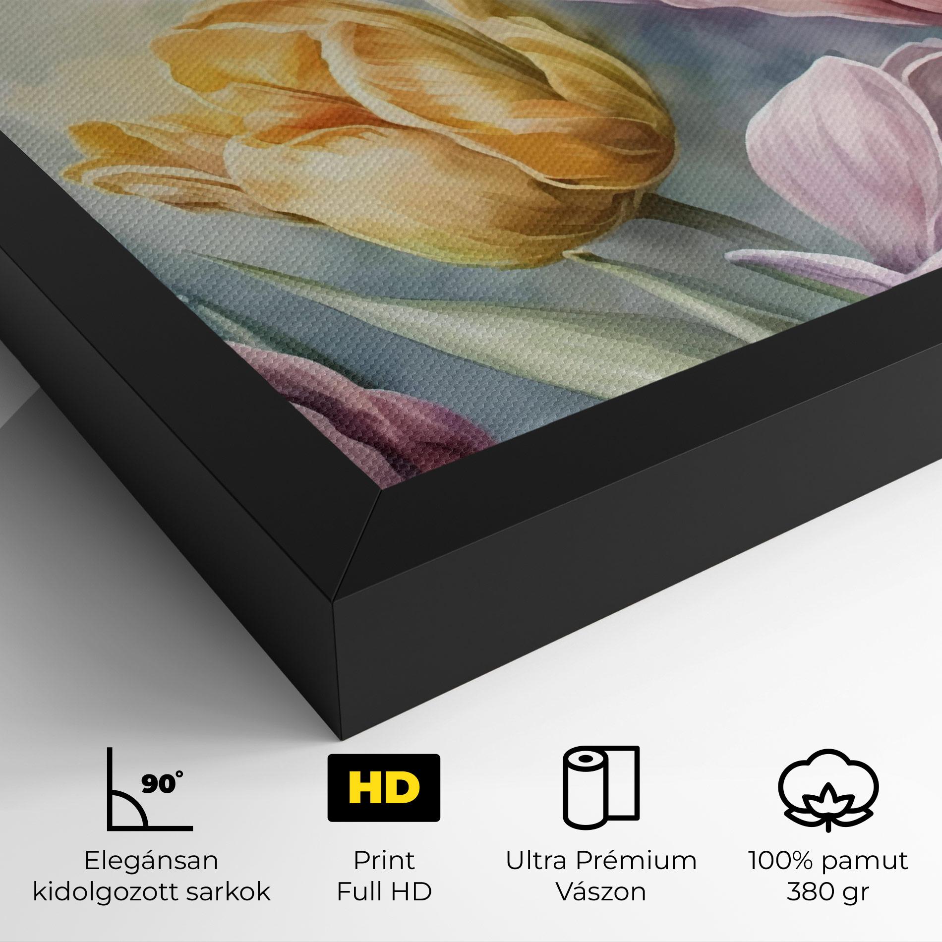 Vászonkép Pastel Tulips mockup 4