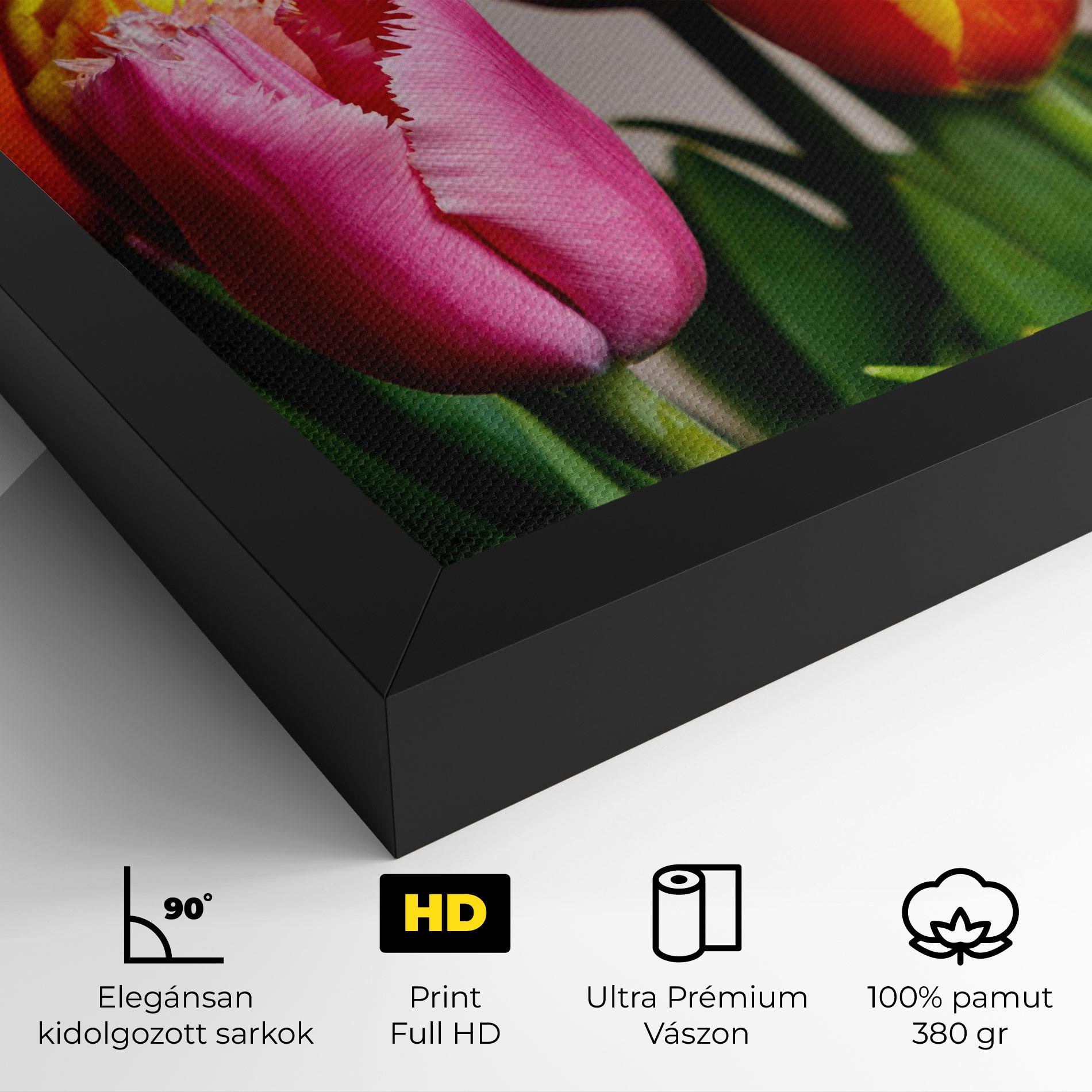 Vászonkép Pink Orange Tulips mockup 4