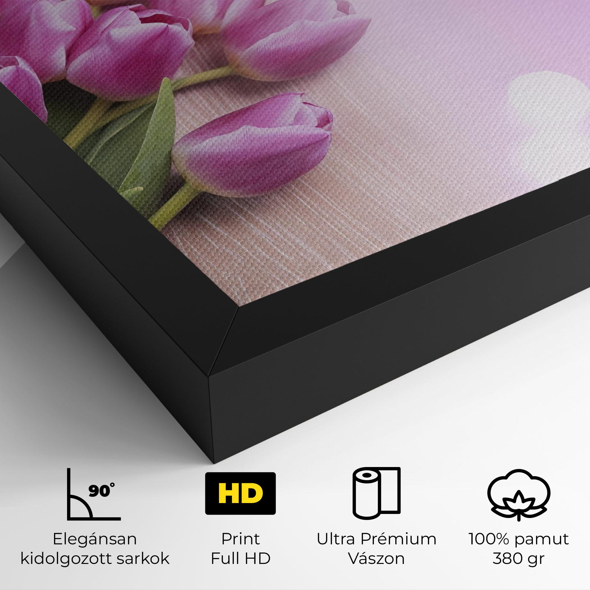 Vászonkép Pink Tulip Flowers mockup 4