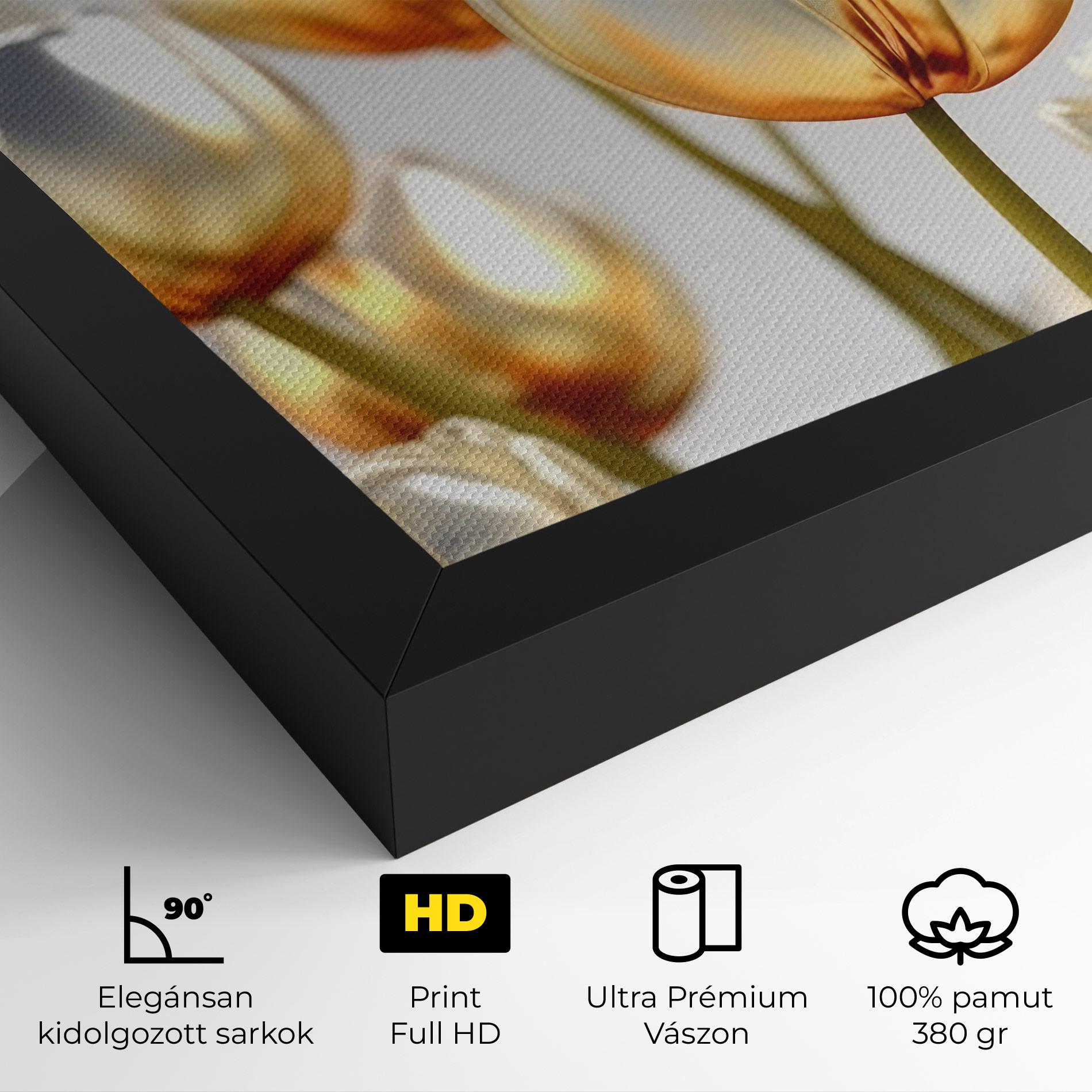 Vászonkép White Golden Tulips mockup 4