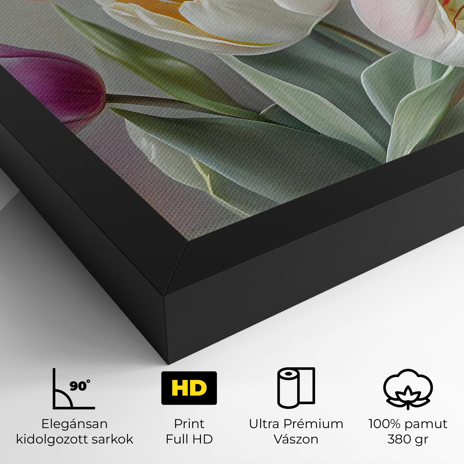 Vászonkép White Tulips Painting mockup 4