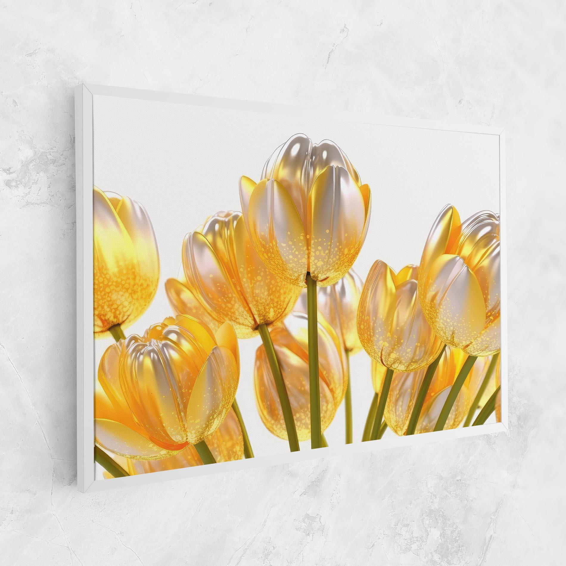 Vászonkép Gold White Tulips mockup 1