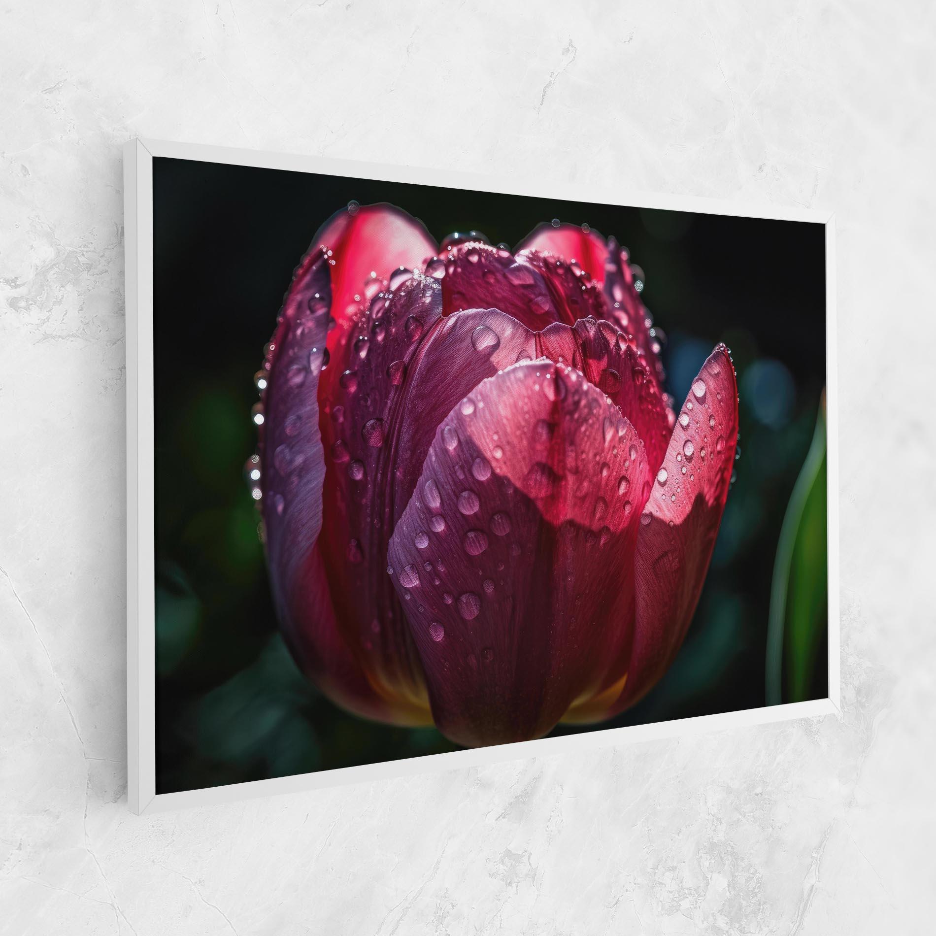 Vászonkép Pink Tulip After Rain mockup 1