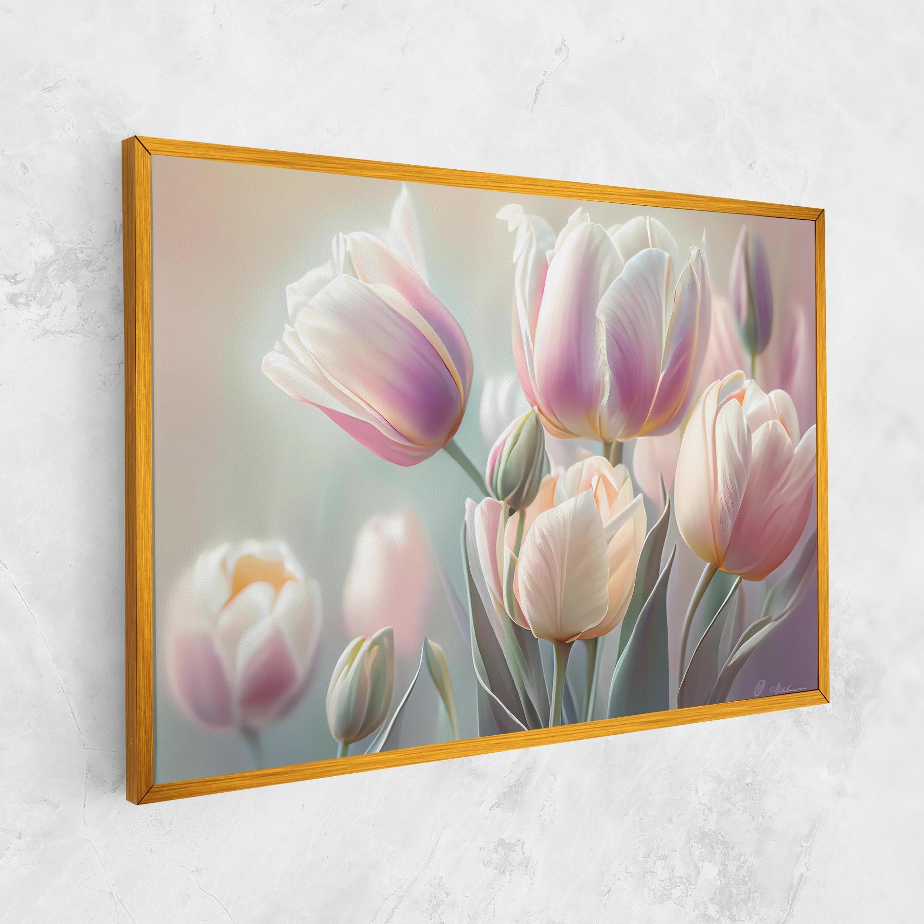 Vászonkép Dreamy White Tulips mockup 1