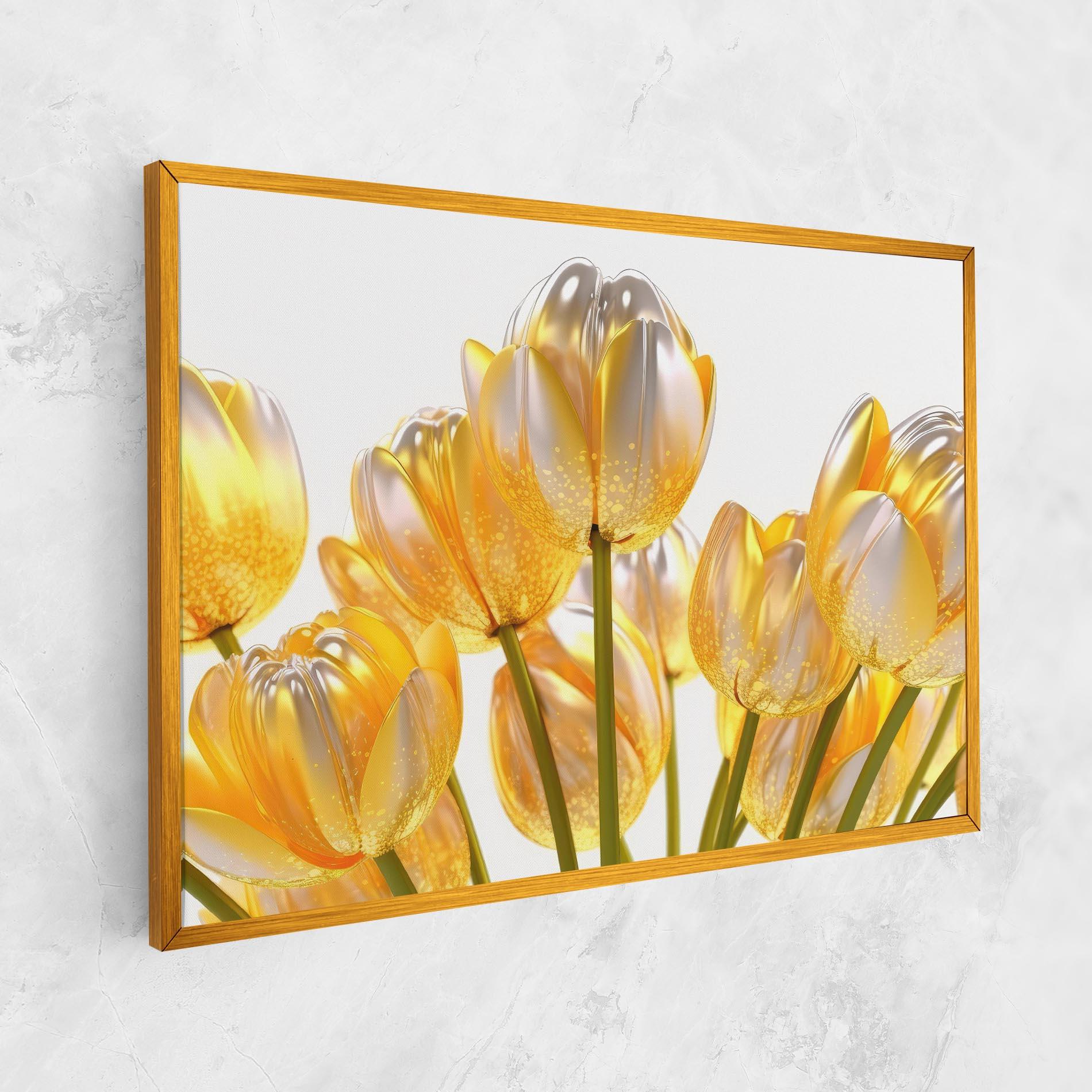 Vászonkép Gold White Tulips mockup 1