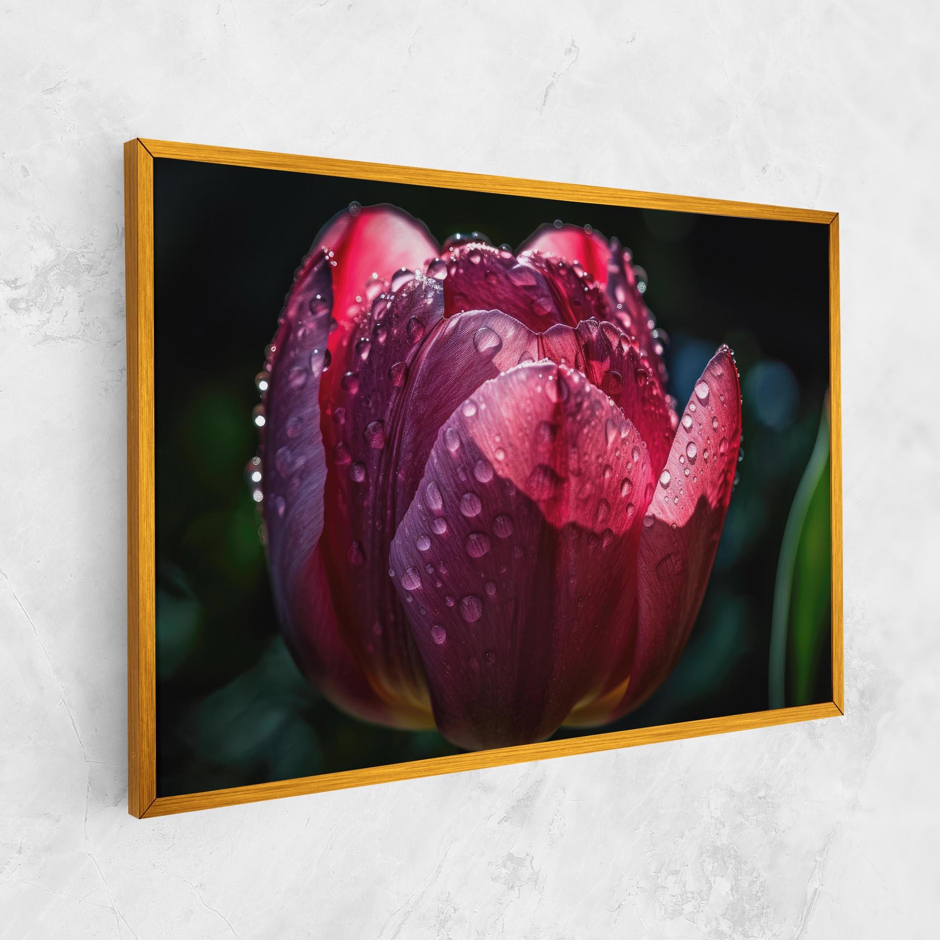 Vászonkép Pink Tulip After Rain mockup 1