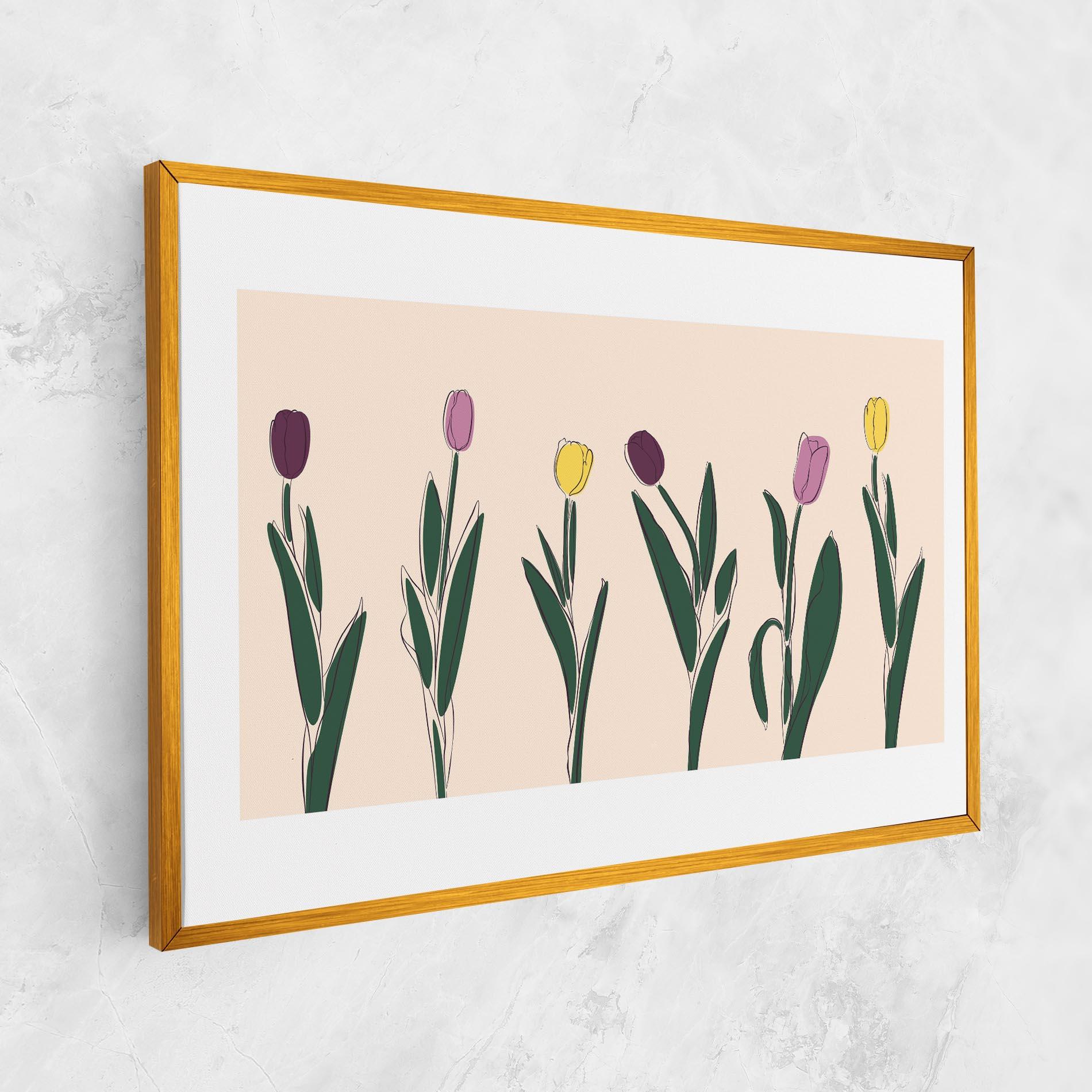 Vászonkép Tulips Set mockup 1