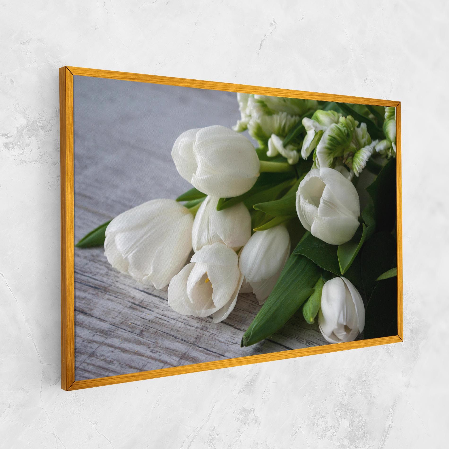 White Tulips Bouquet mockup 1