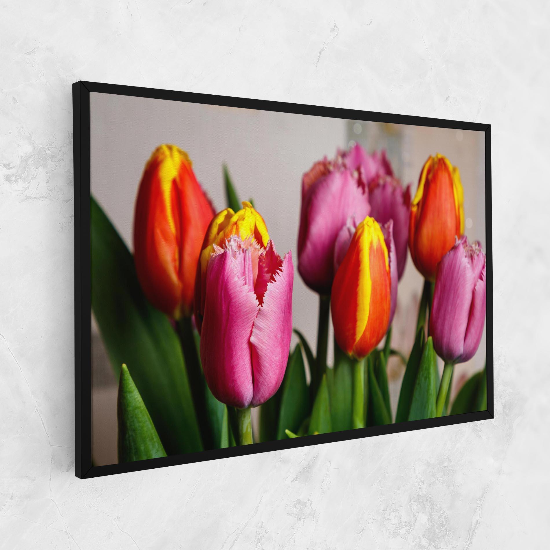 Vászonkép Pink Orange Tulips mockup 1