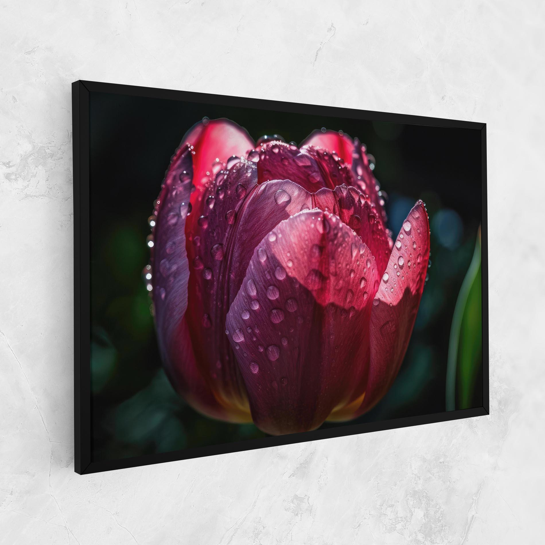 Vászonkép Pink Tulip After Rain mockup 1