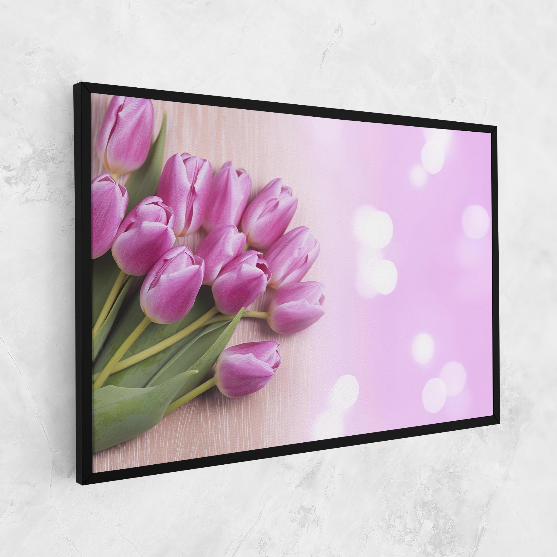 Vászonkép Pink Tulip Flowers mockup 1