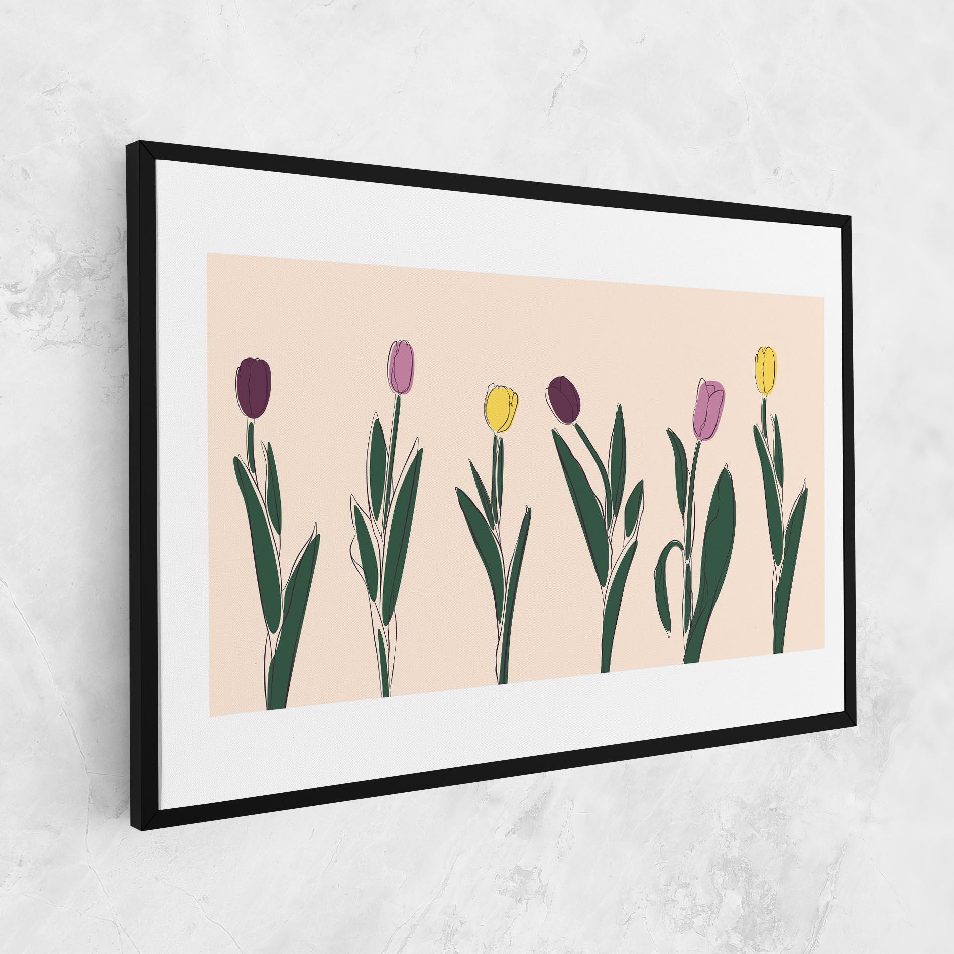 Vászonkép Tulips Set mockup 1