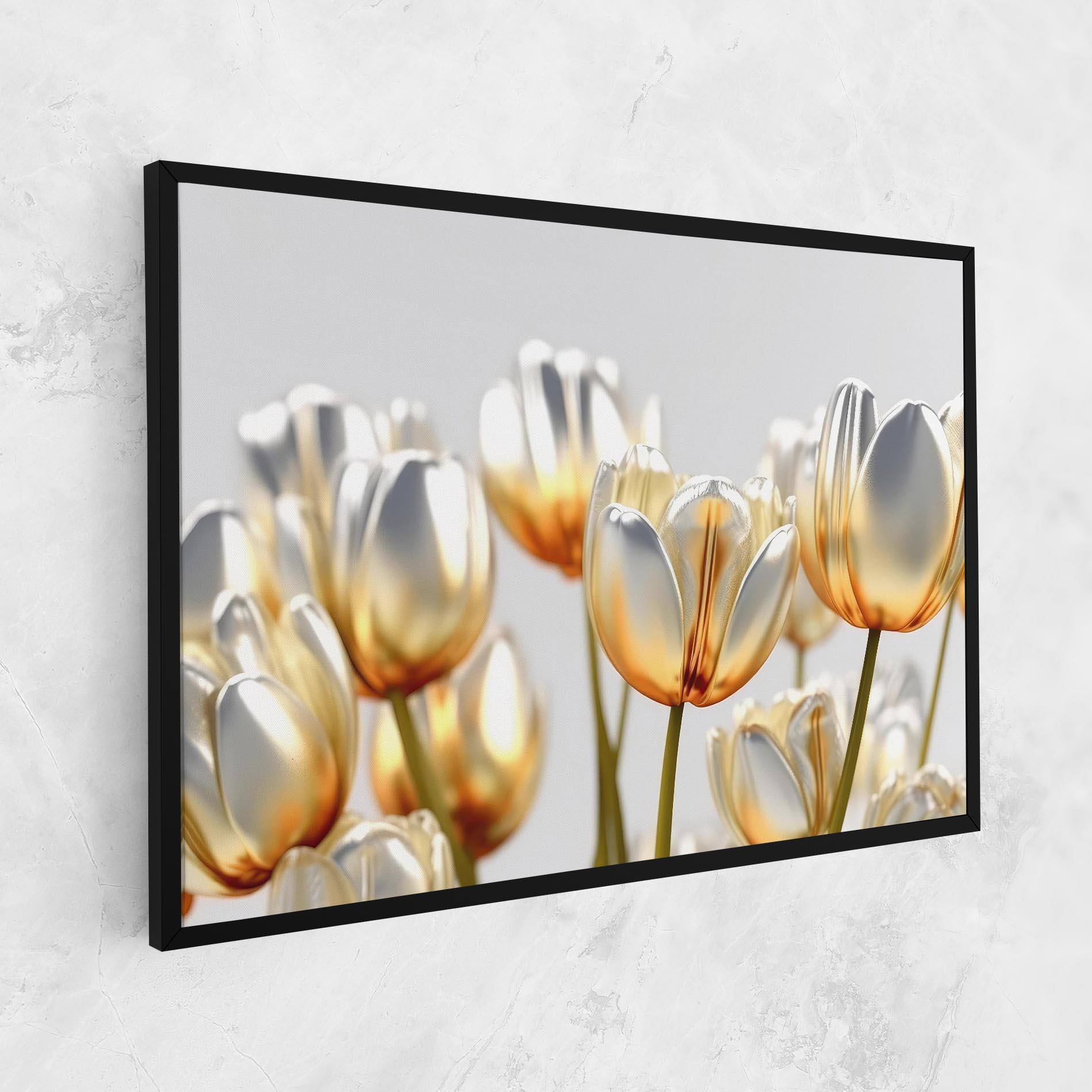 Vászonkép White Golden Tulips mockup 1