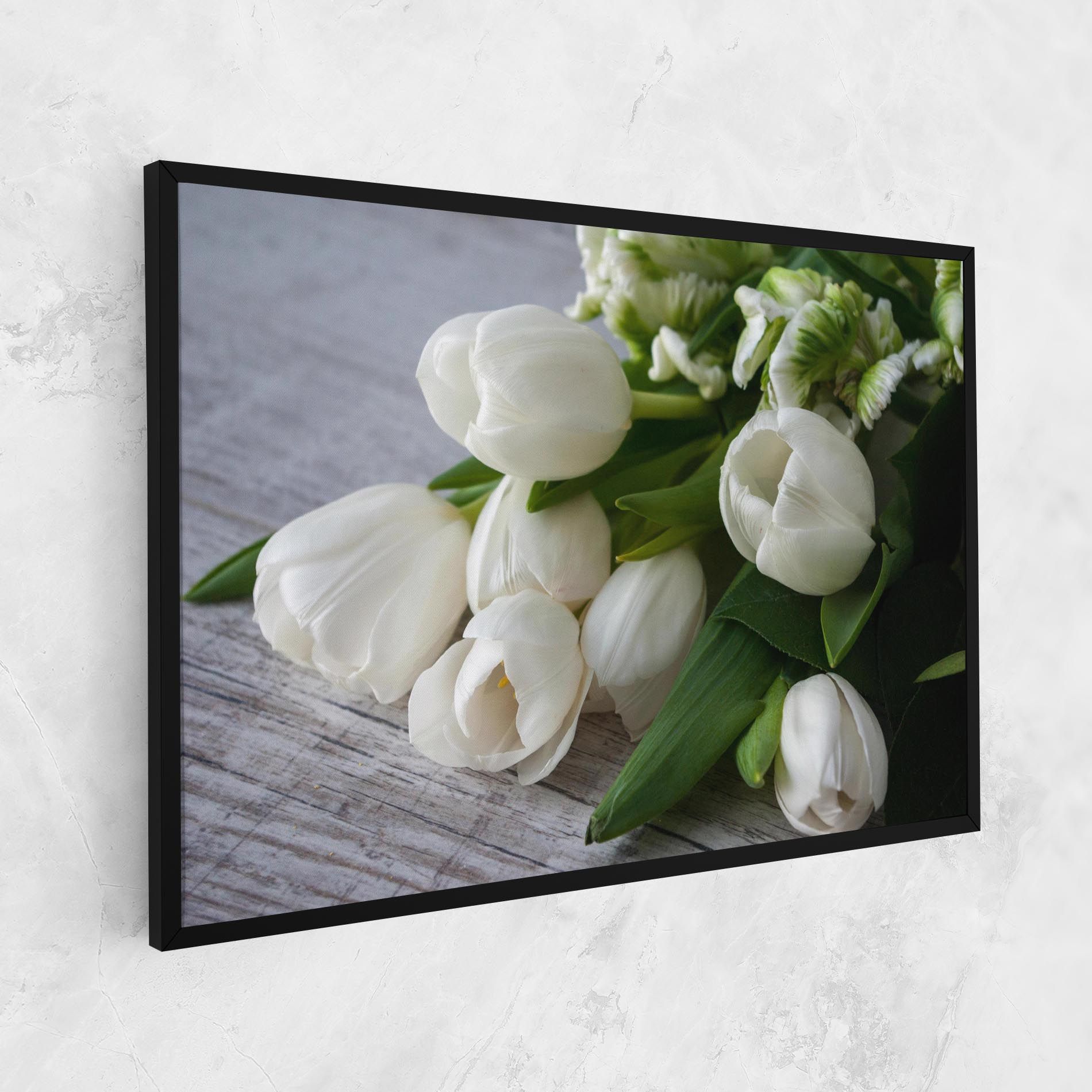 White Tulips Bouquet mockup 1