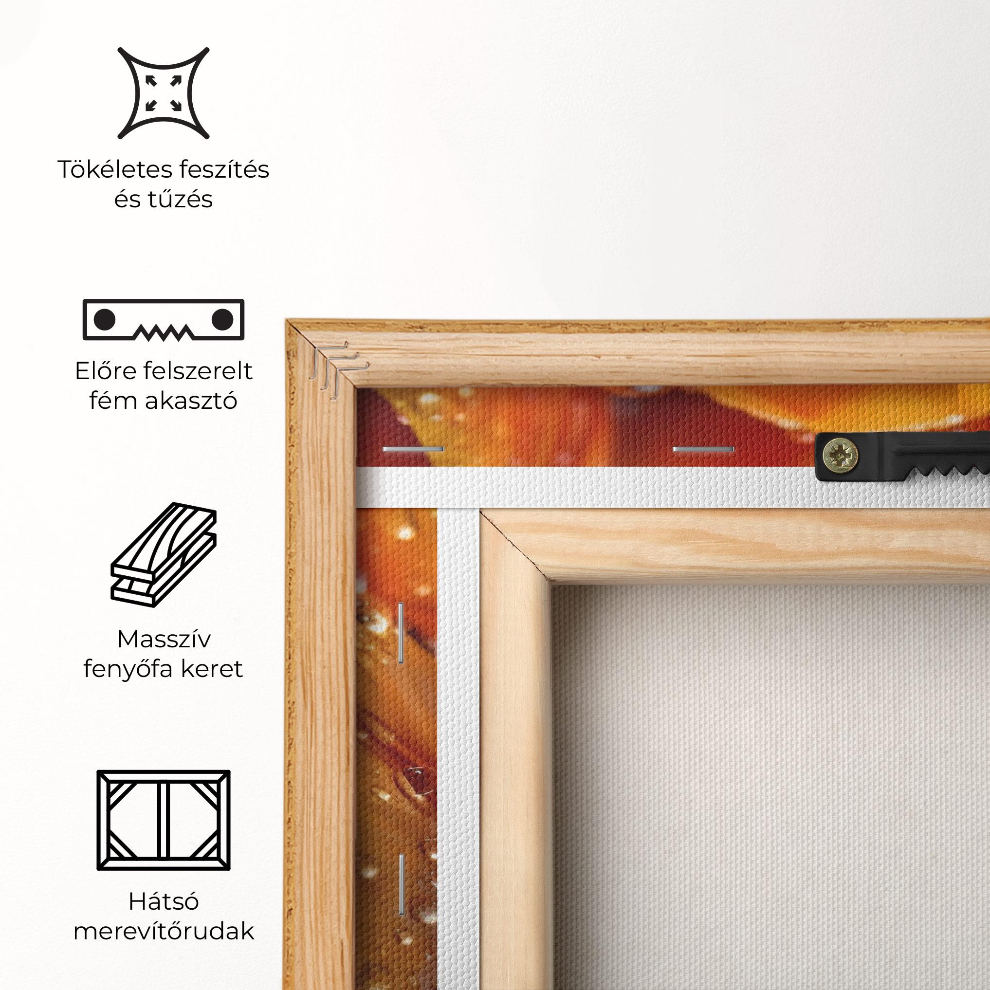 Vászonkép Orange Tulip Water Drops mockup 5