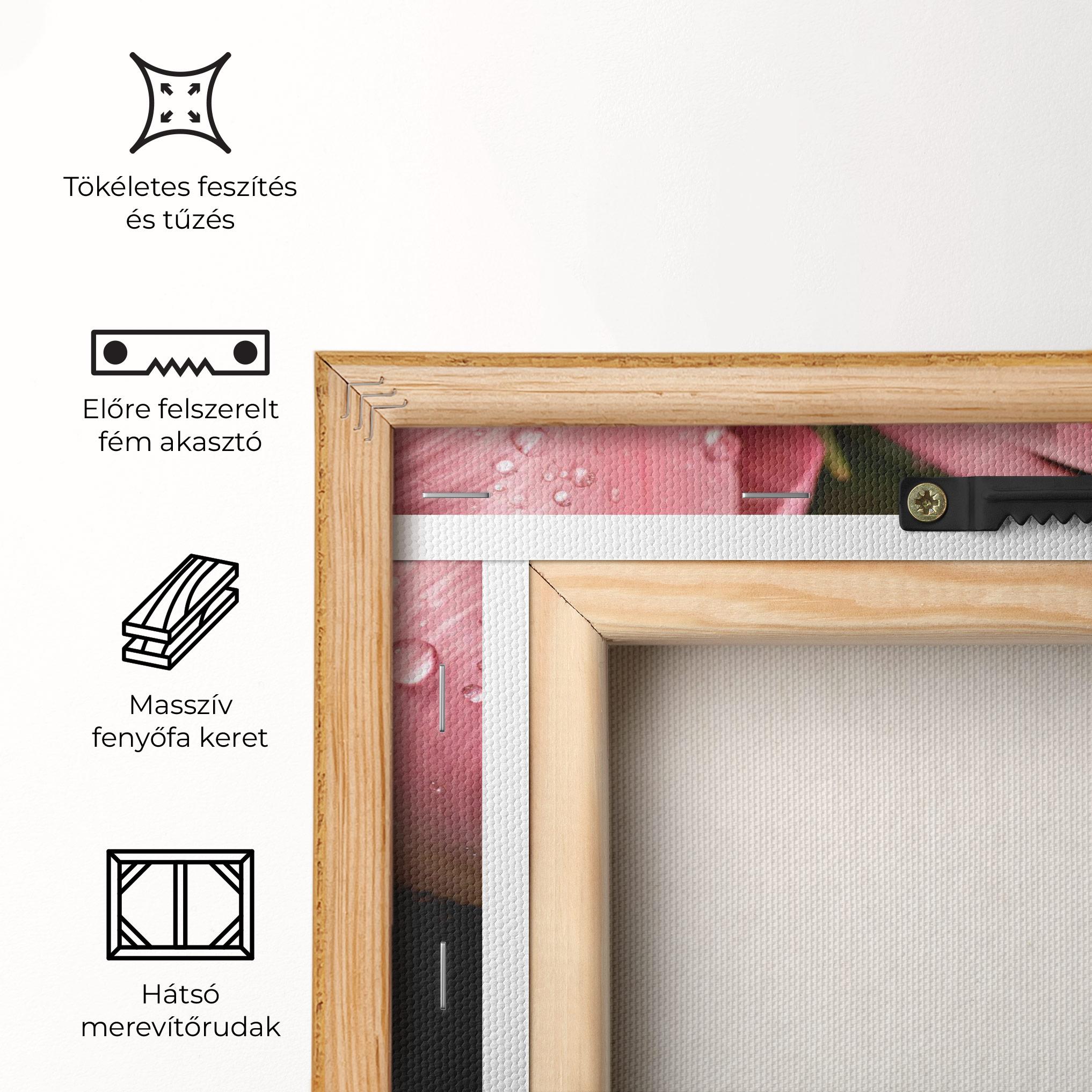 Vászonkép Pink Tulip With Drops mockup 5