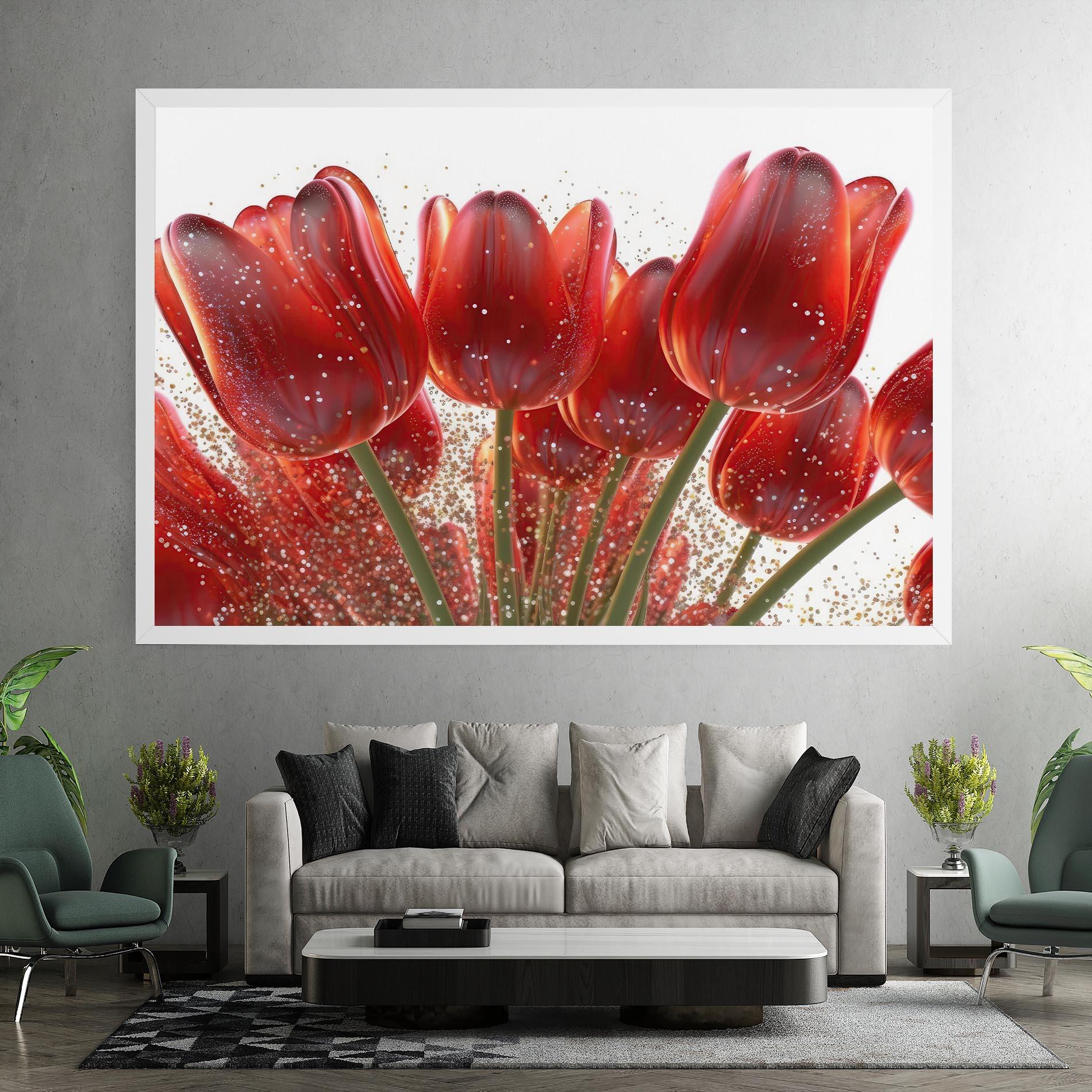 Vászonkép Glitter Red Tulips mockup 7
