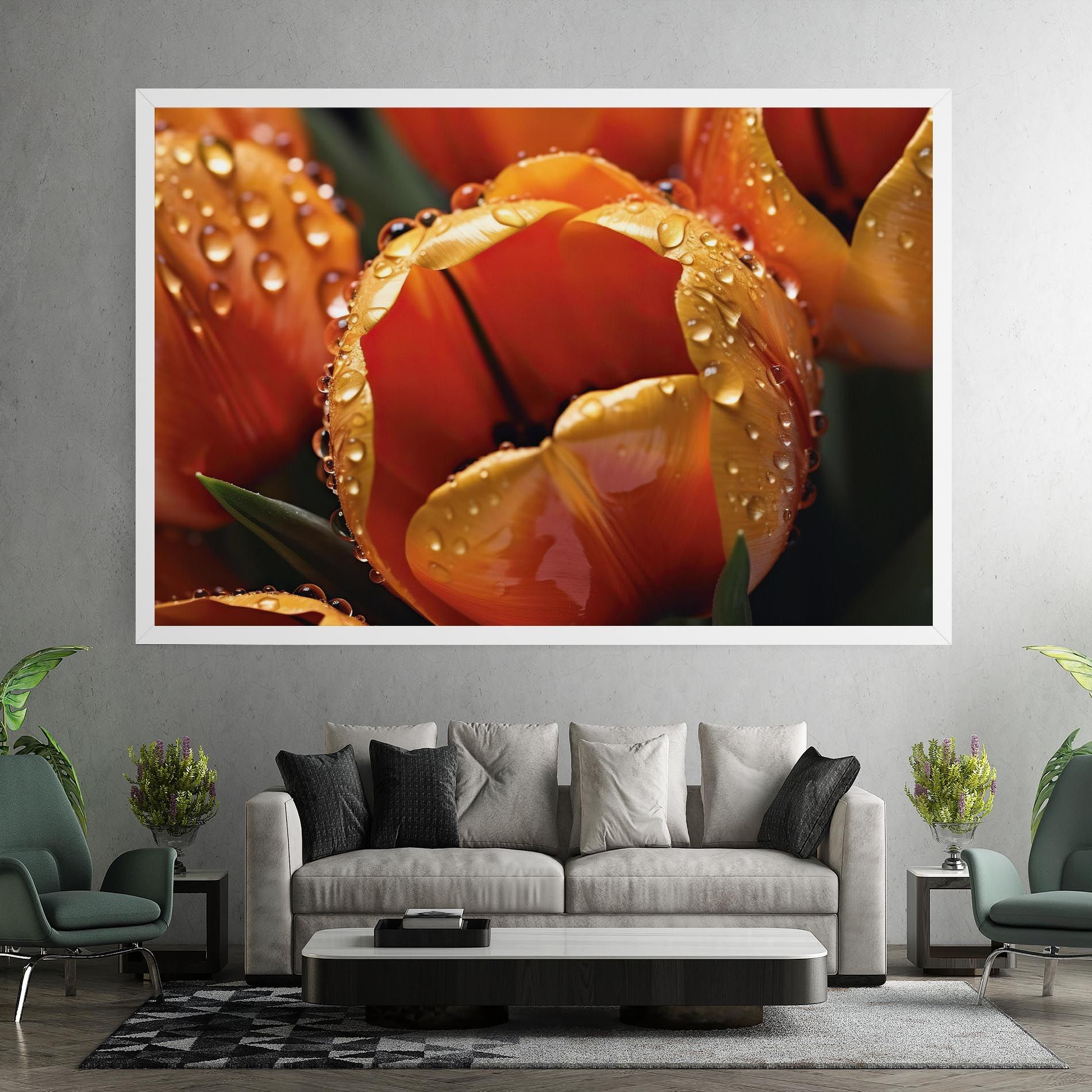 Orange Tulip Water Drops mockup 7