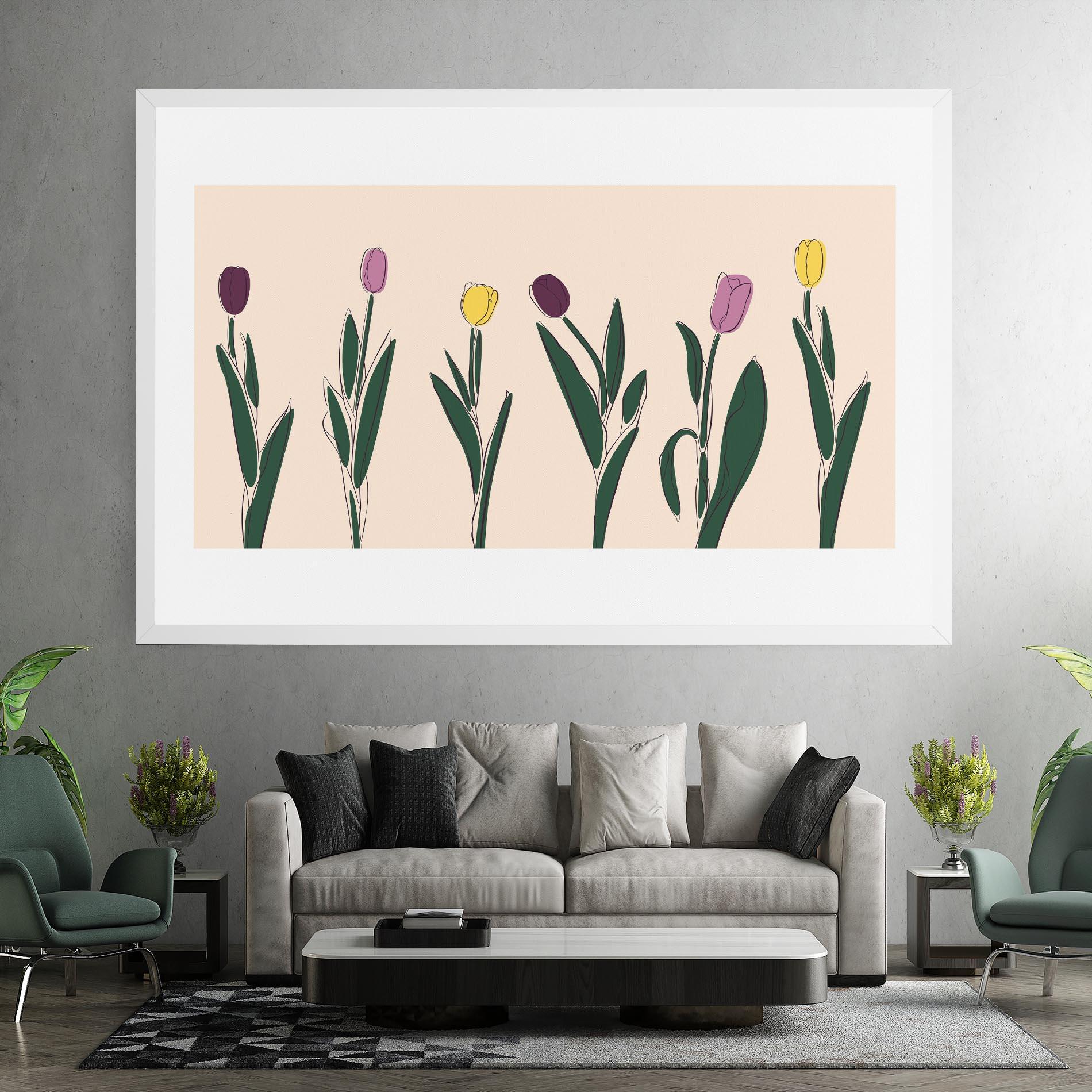 Vászonkép Tulips Set mockup 7