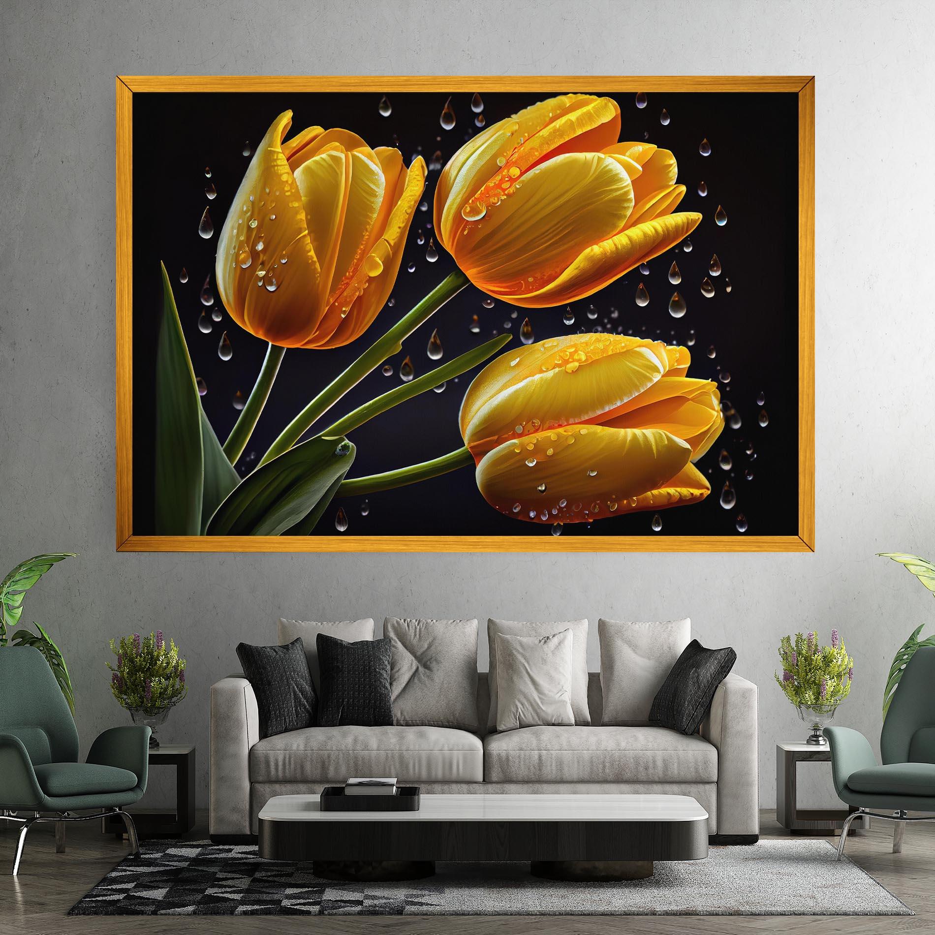 Vászonkép 3 Yellow Tulips mockup 7
