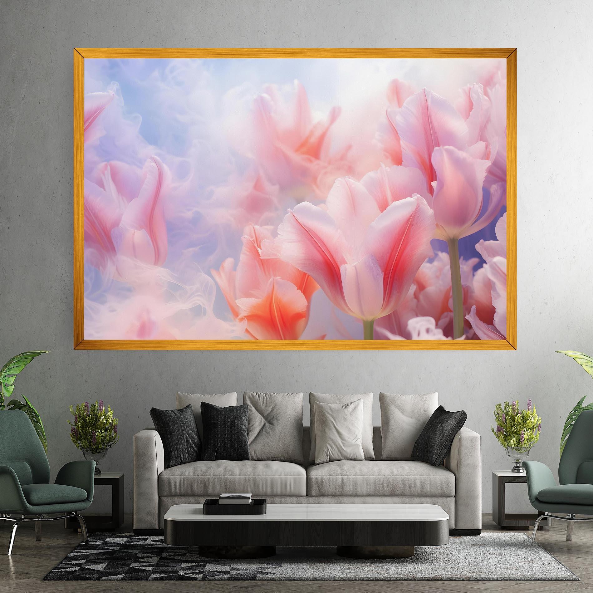 Vászonkép Dreamy Pink Tulips mockup 7