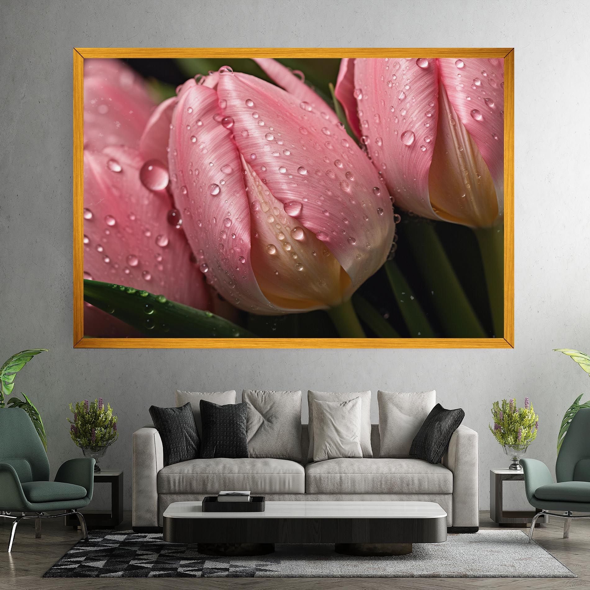Pink Tulip With Drops mockup 7